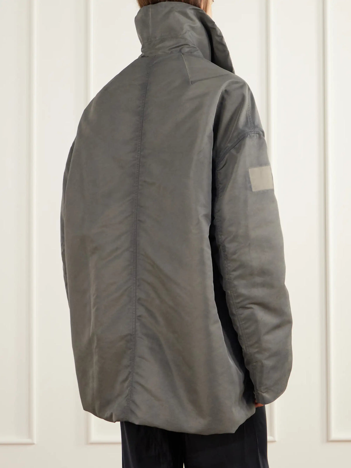 Rick Owens Dracucollar Oversized Distressed Padded Shell Parka