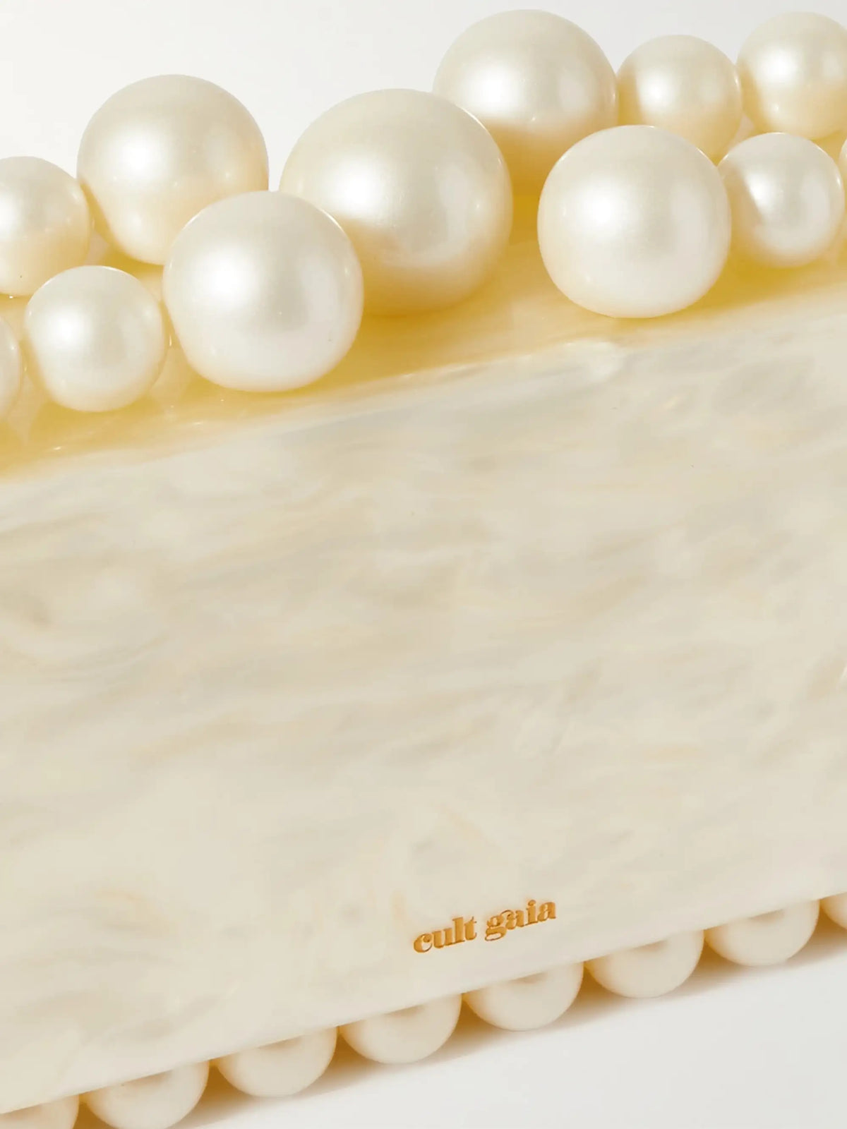 Eos Beaded Marbled Acrylic Clutch