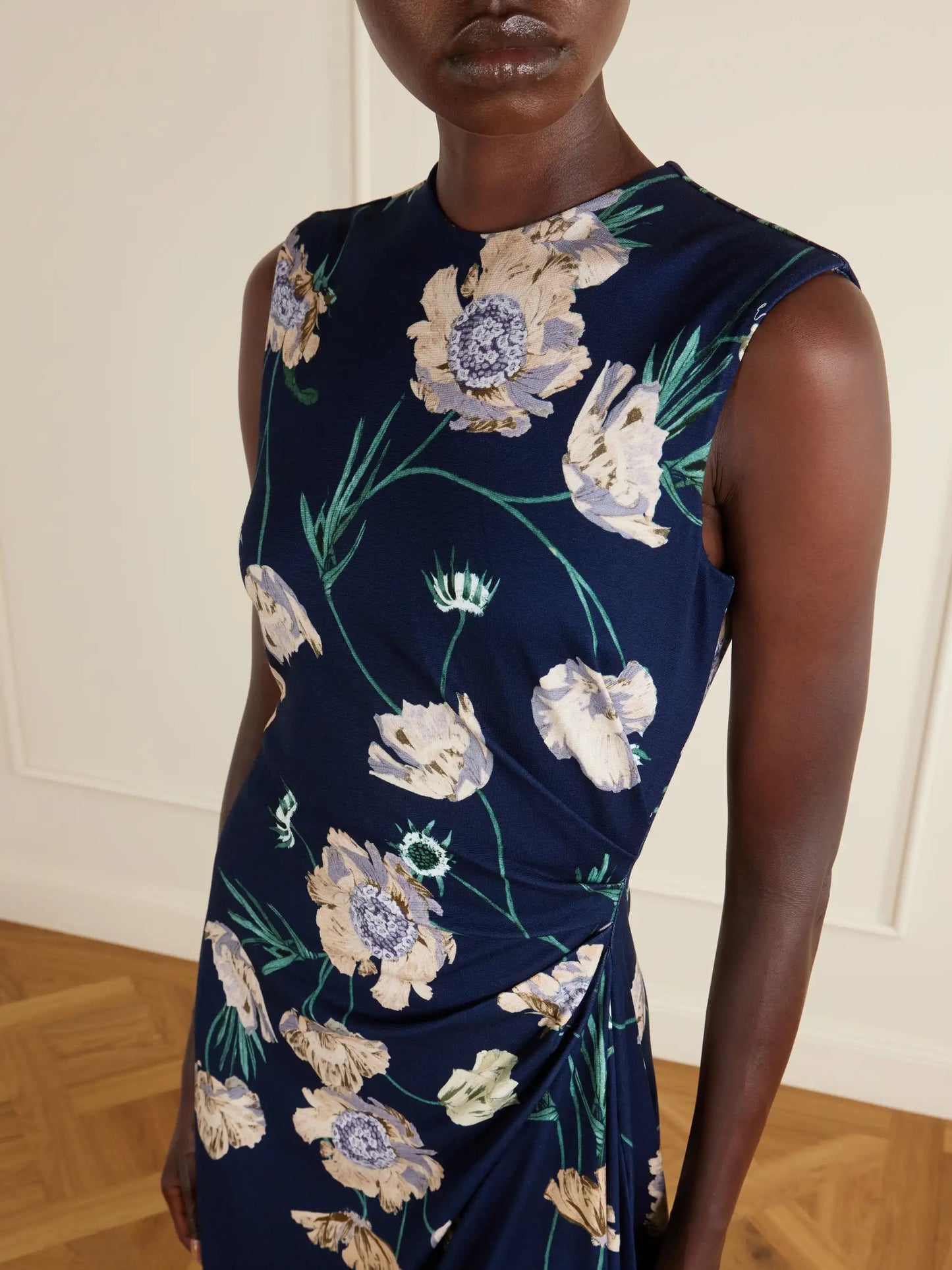 Floral Printed Ponte Midi Dress