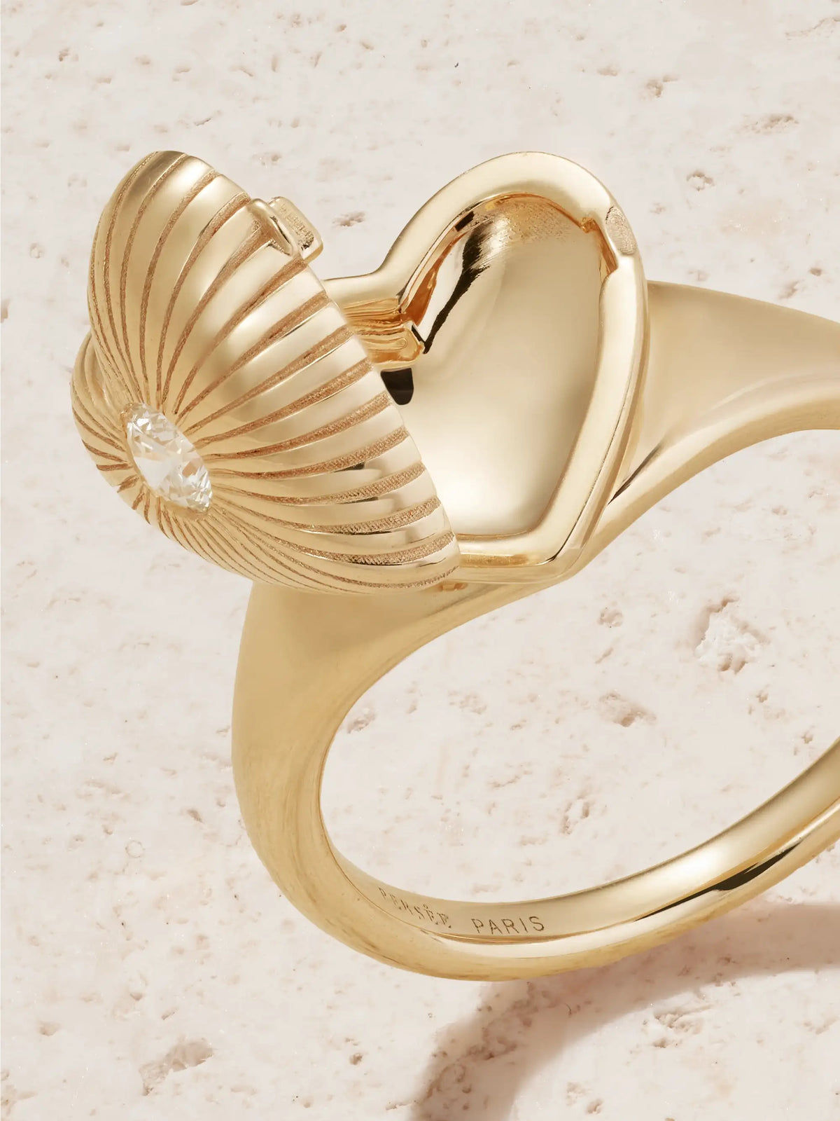 Memoria Heart 9-karat Gold Diamond Ring