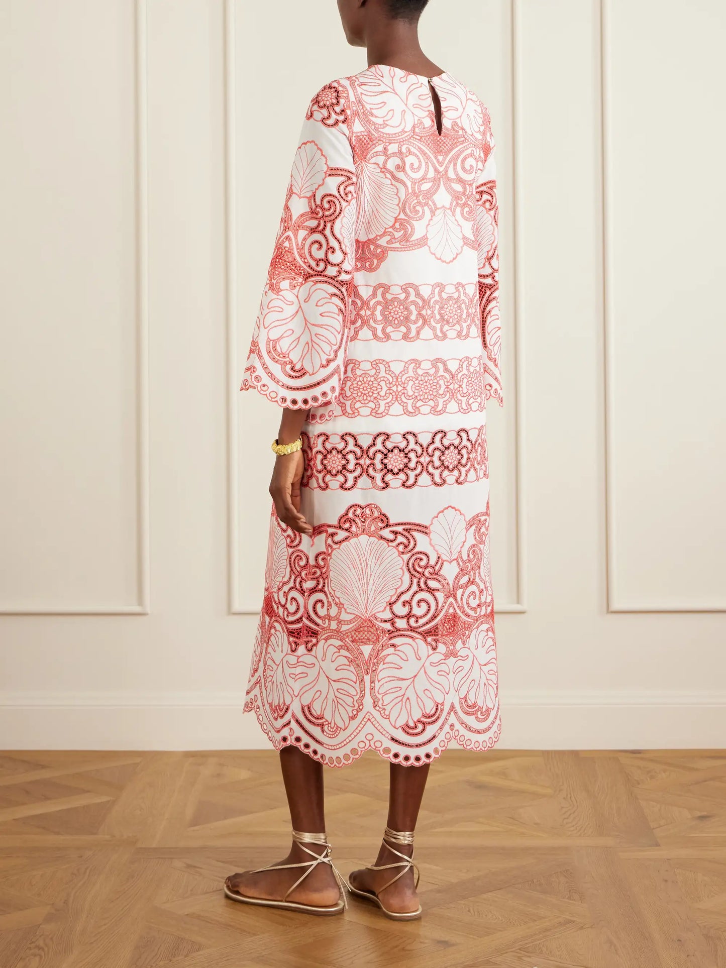 Seraphina Broderie Anglaise Cotton-blend Poplin Midi Dress