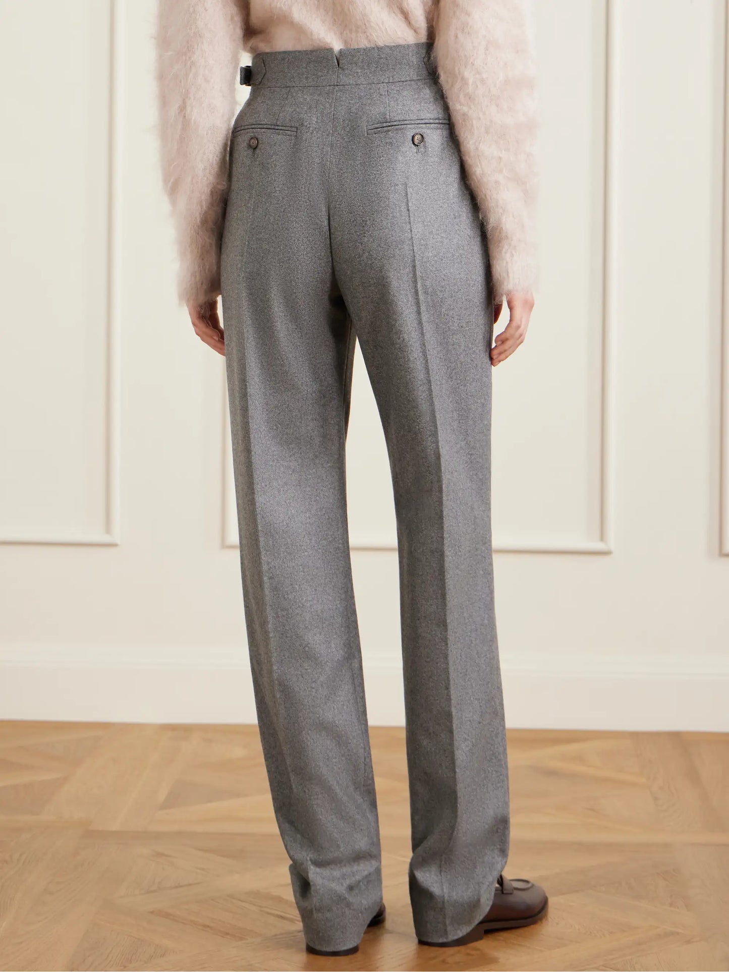 Malik Pleated Wool And Cashmere-blend Straight-leg Pants