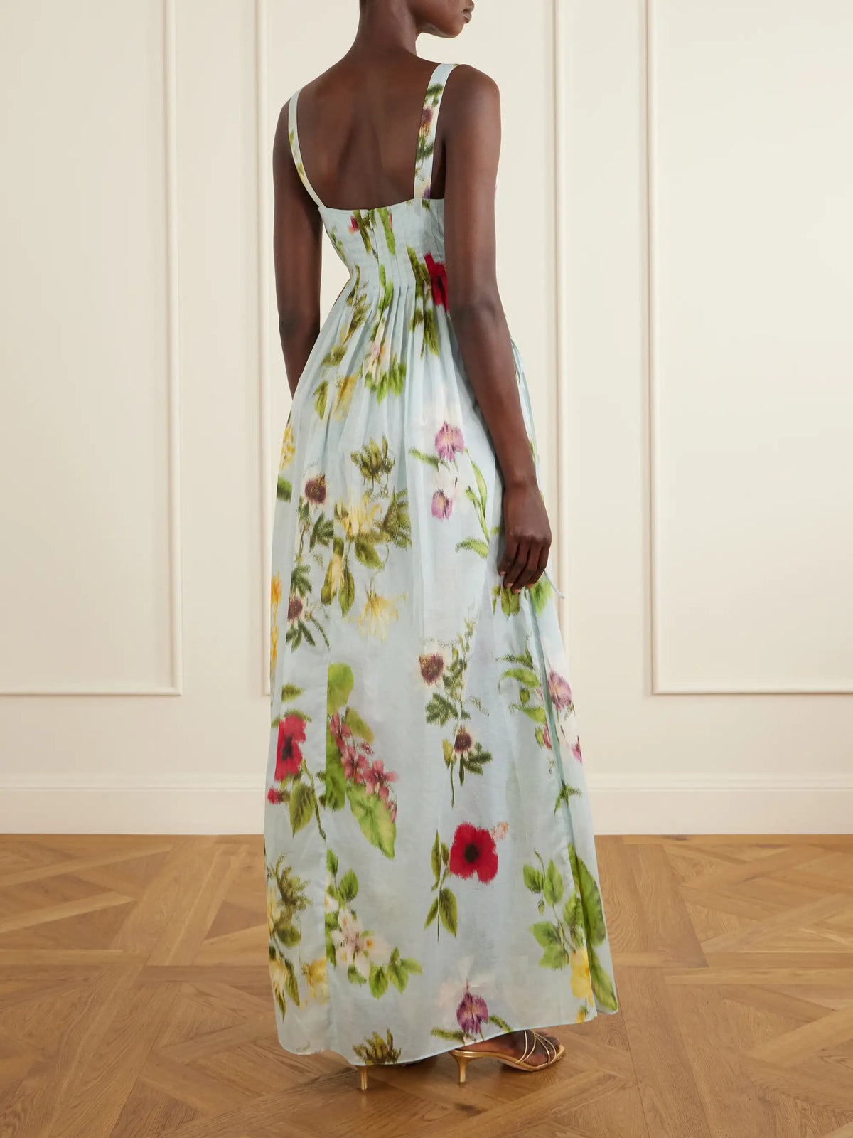 Oscar de la Renta Floral-printed Cotton-voile Gown