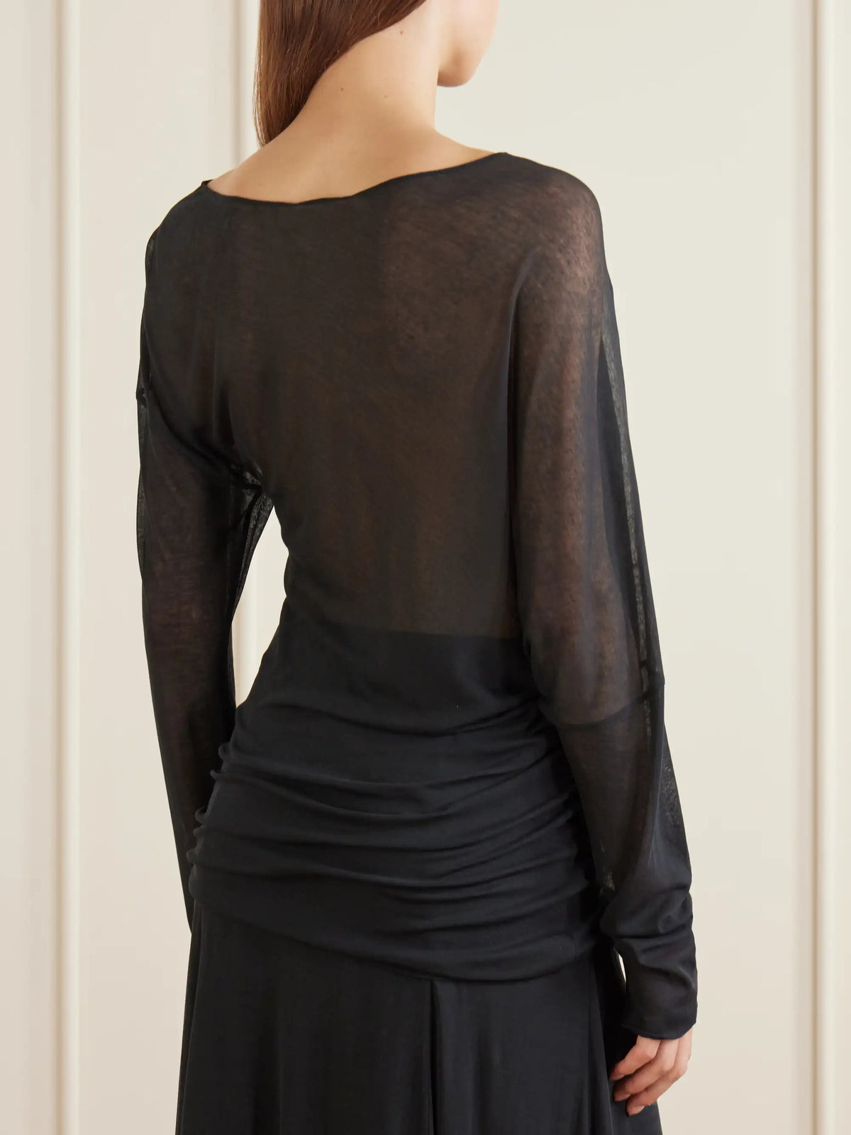 Ruohan Cobia Asymmetric Gathered Cotton-gauze Blouse
