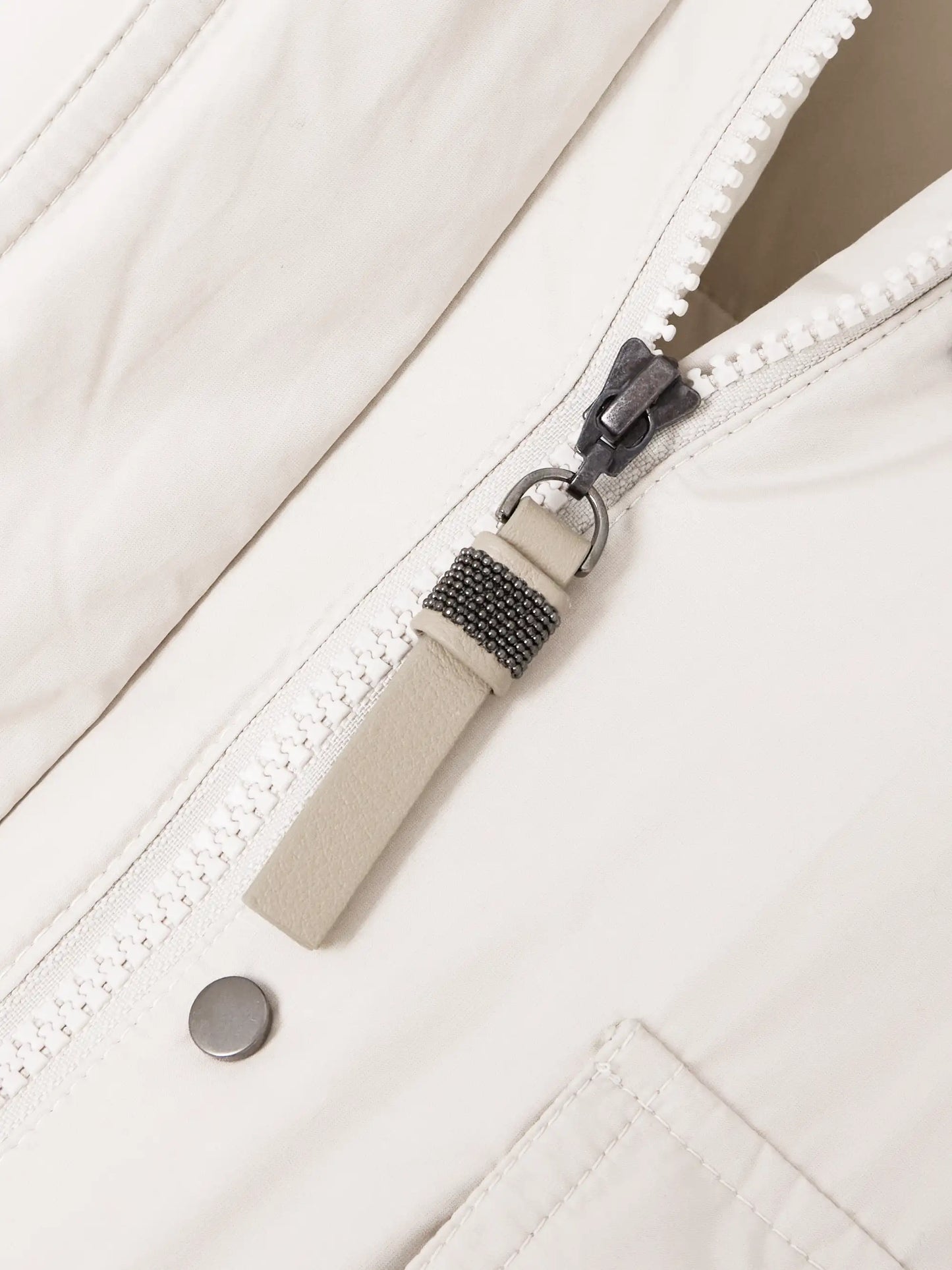 Hooded Ribbed-knit And Shearling-trimmed Bead-embellished Padded Shell Down Jacket