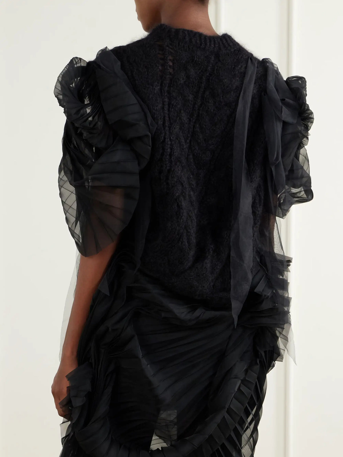 Pauline Dujancourt Francisca Tulle-trimmed Mohair-blend Sweater