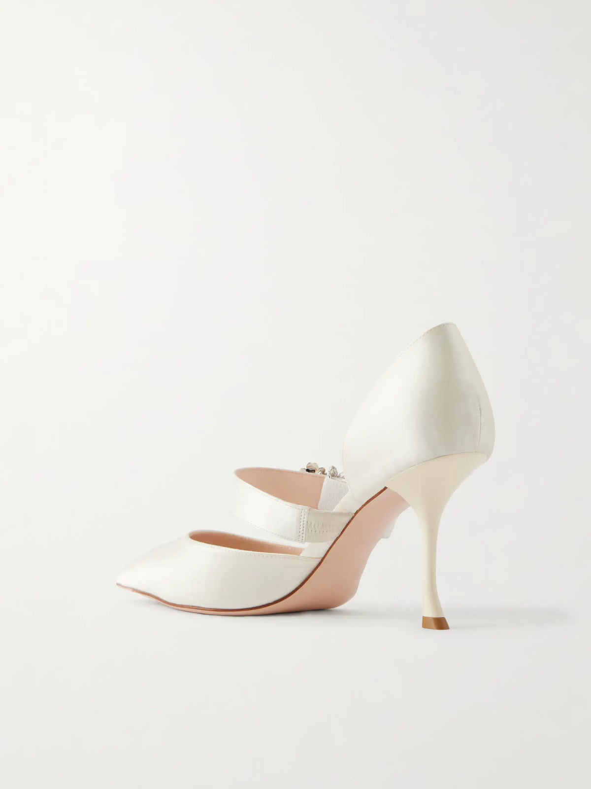 Mini Bouquet 85 Crystal-embellished Satin Pumps