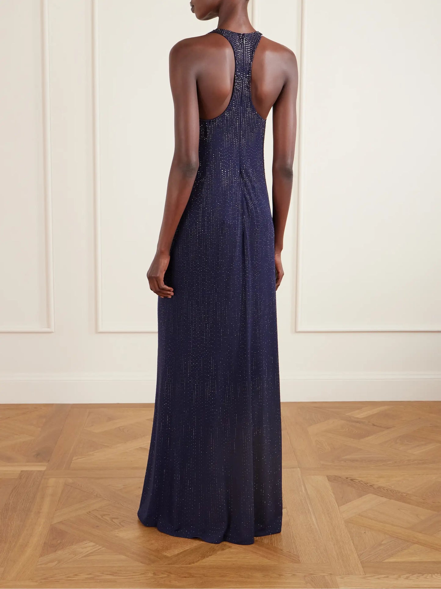 Claeton Crystal-embellished Crepe Halterneck Gown