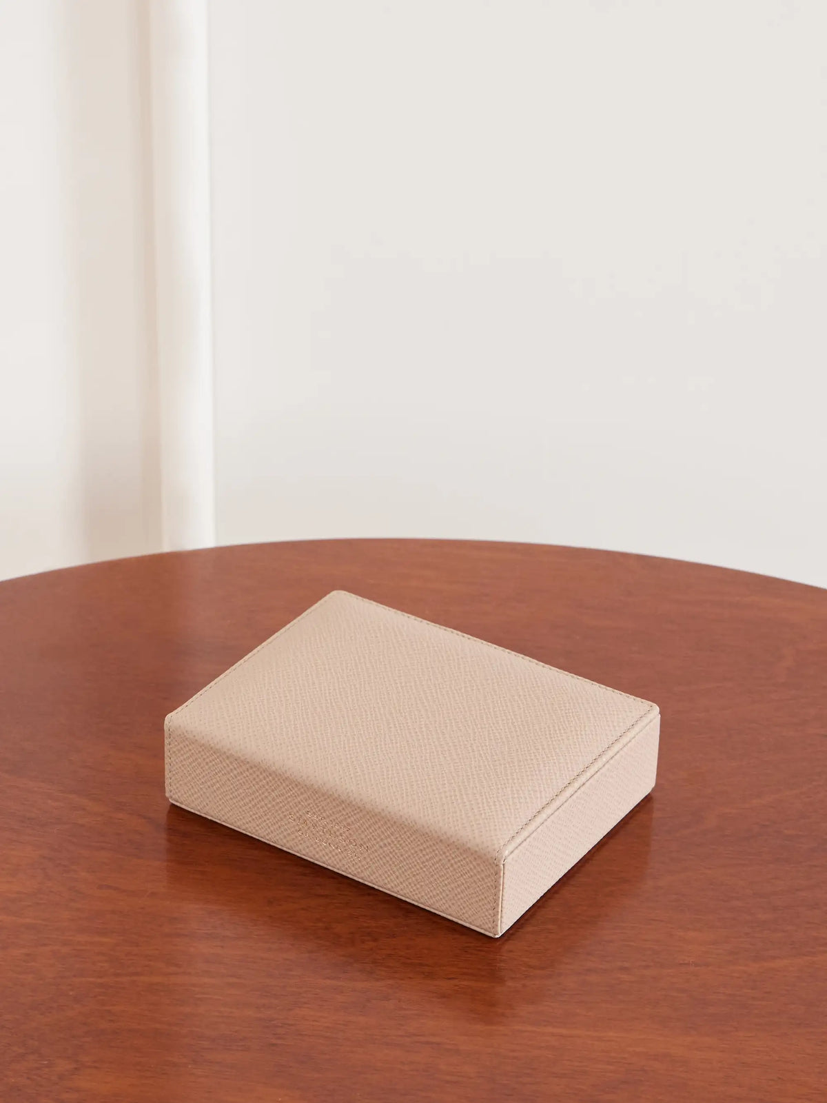 Smythson Panama Textured-leather Jewelry Box