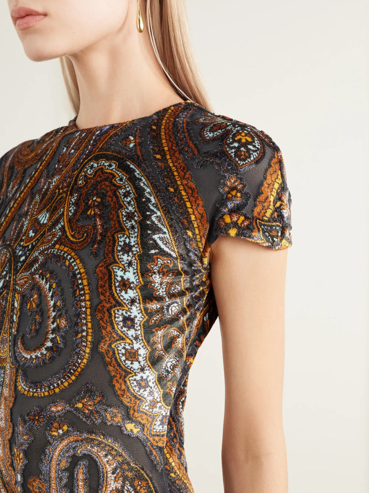 Etro Open-back Paisley Devoré-velvet Maxi Dress
