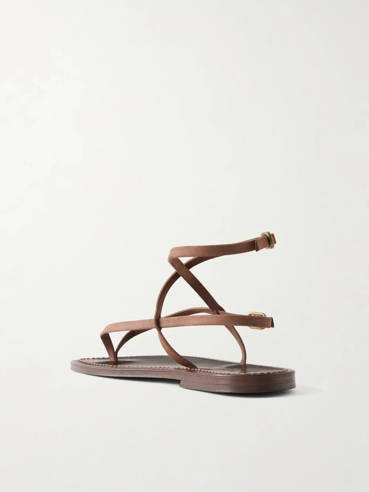 Abako Nubuck And Leather Thong Sandals