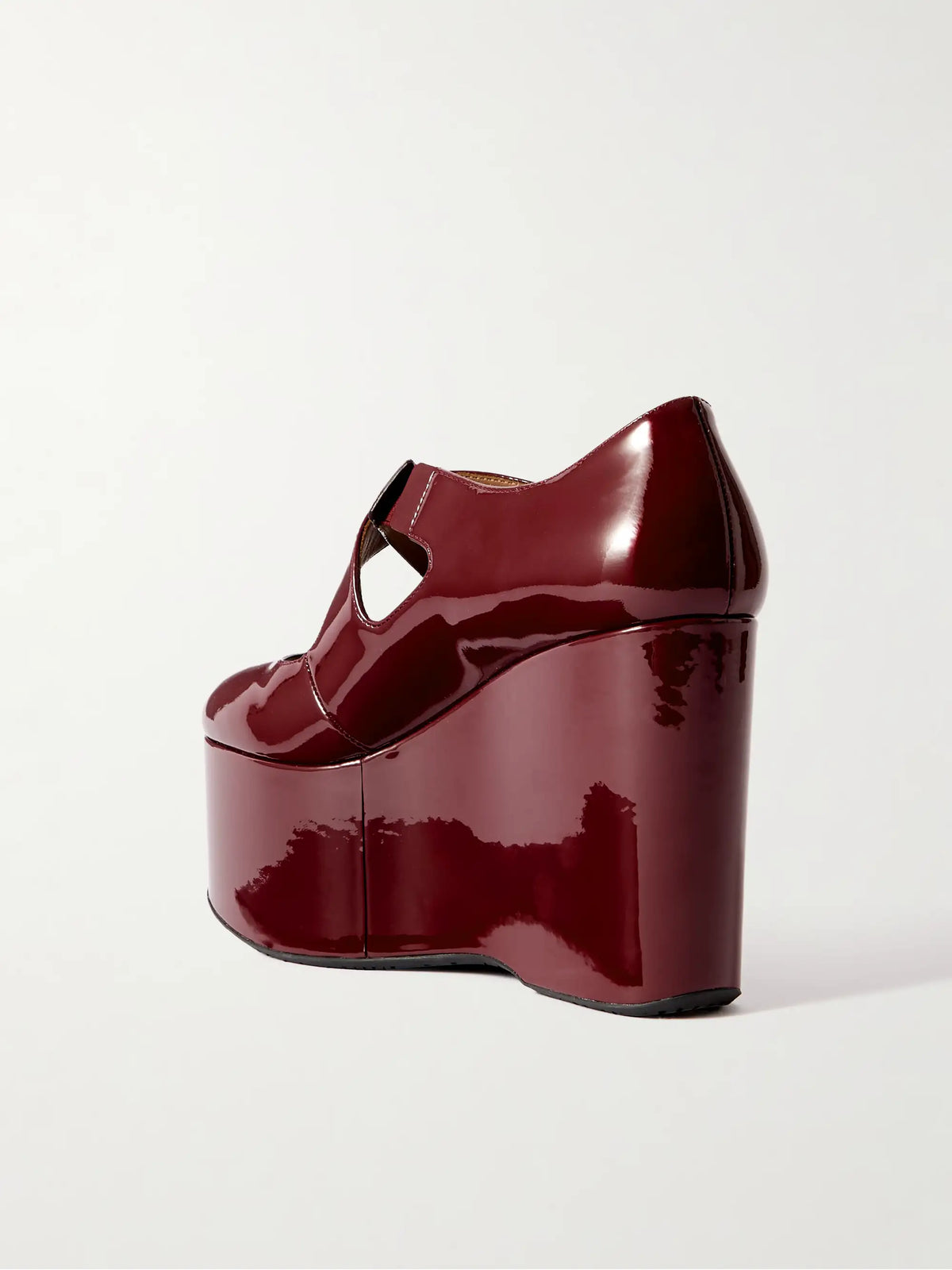 110 Patent-leather Platform Wedge Mary Jane Pumps