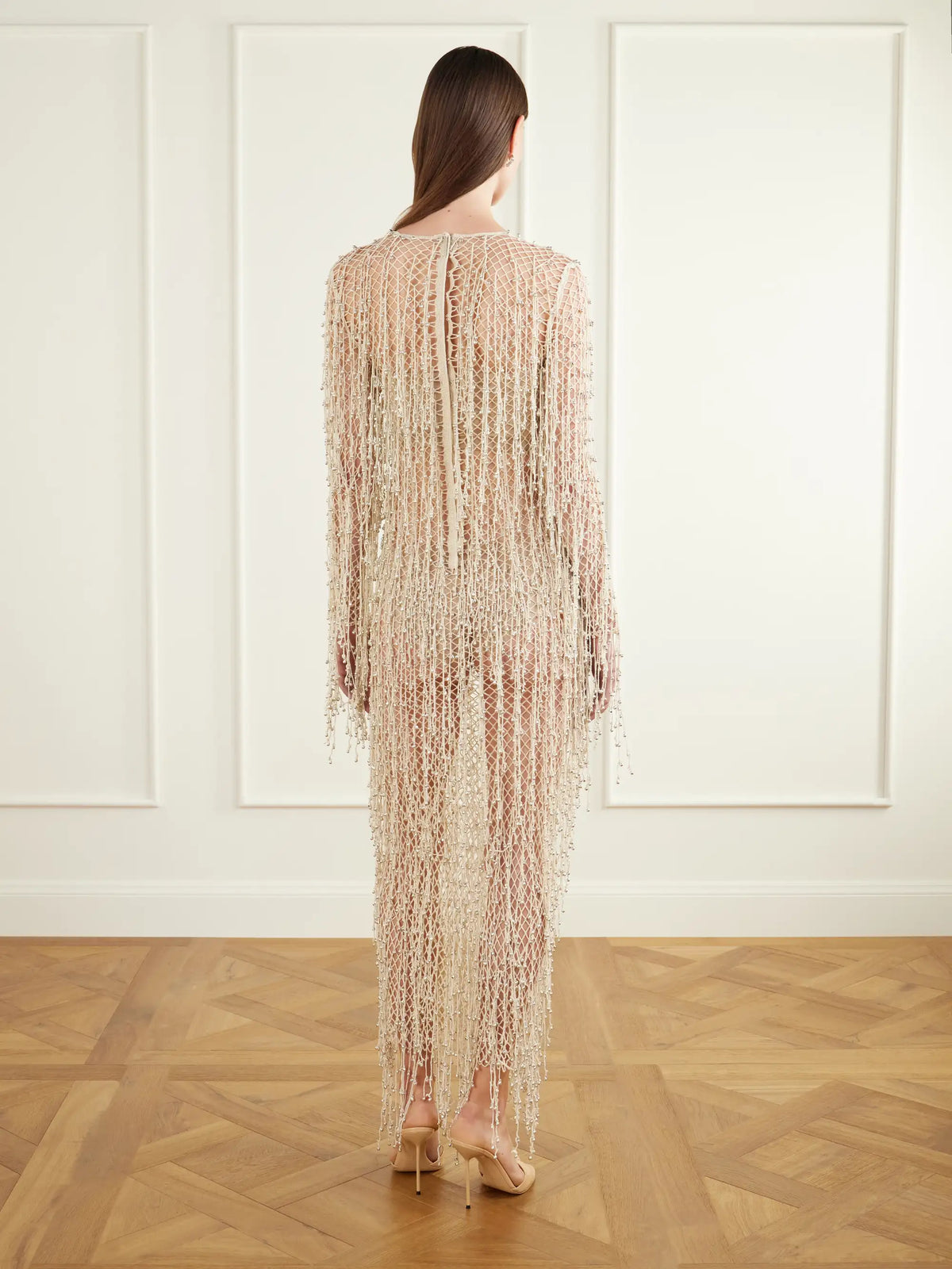 Yoshita 1967 Belinda Fringed-embellished Cotton Crochet-knit Maxi Dress