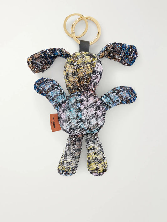 MISSONI HOME Salina Rabbit Sequined Crochet-knit Keychain