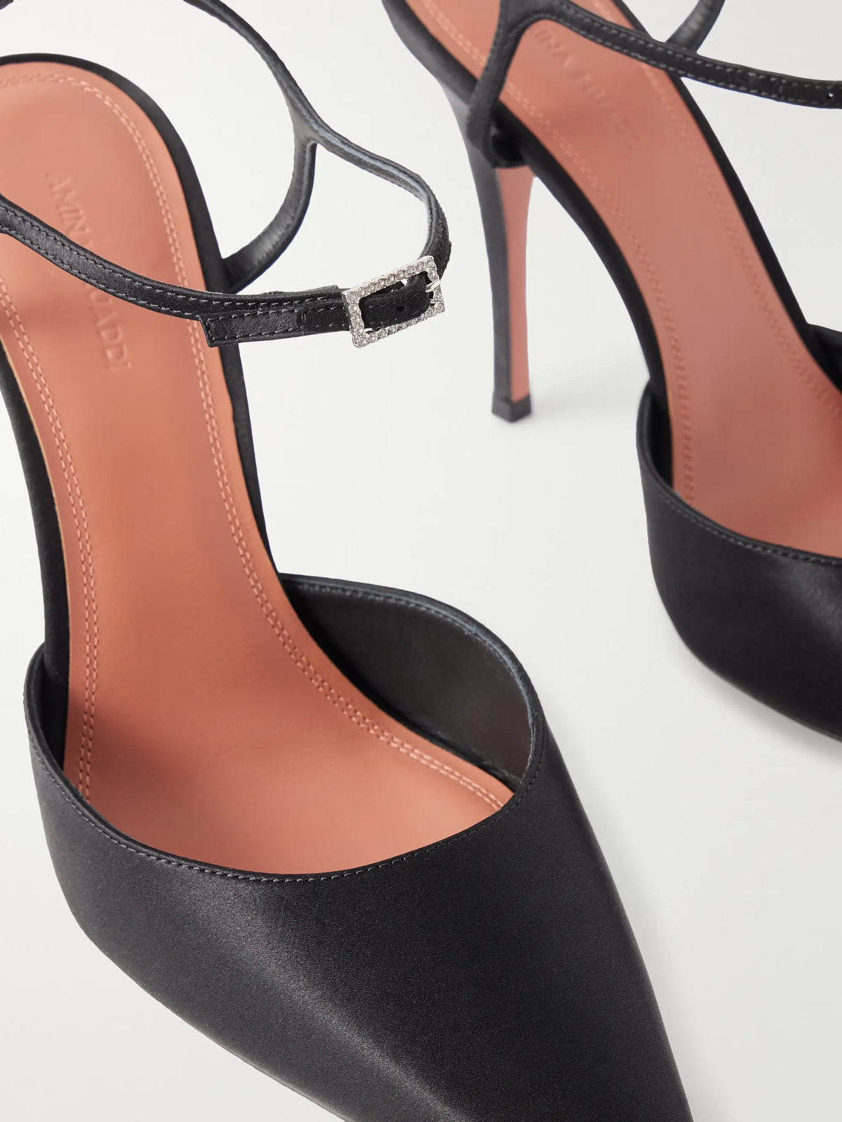 Amina Muaddi Carolyn 100 Mary Jane Satin Pumps