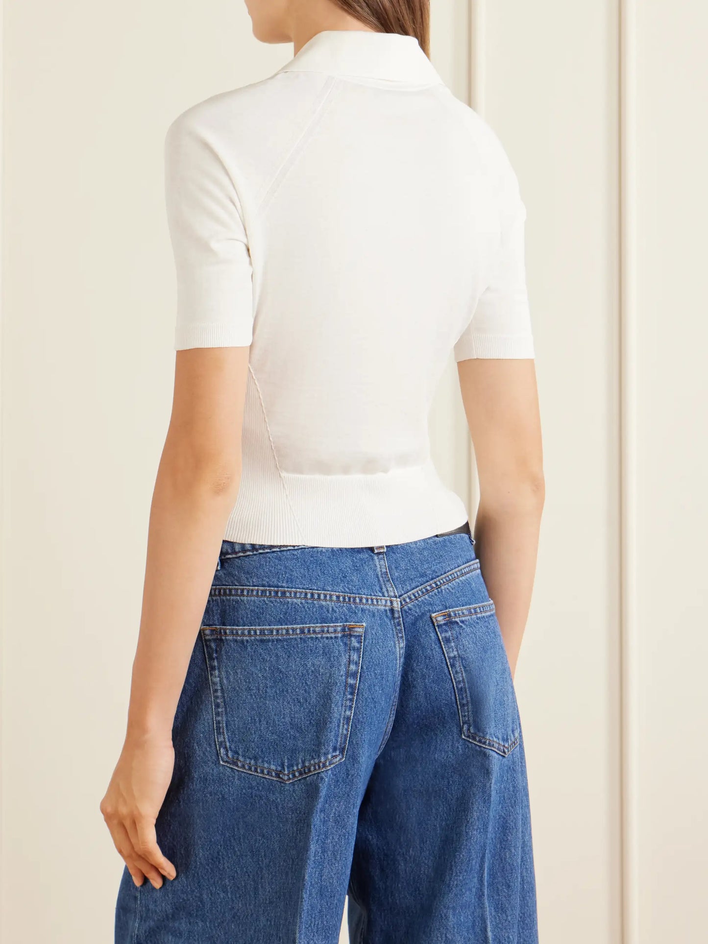 Cropped Cotton-blend Polo Shirt