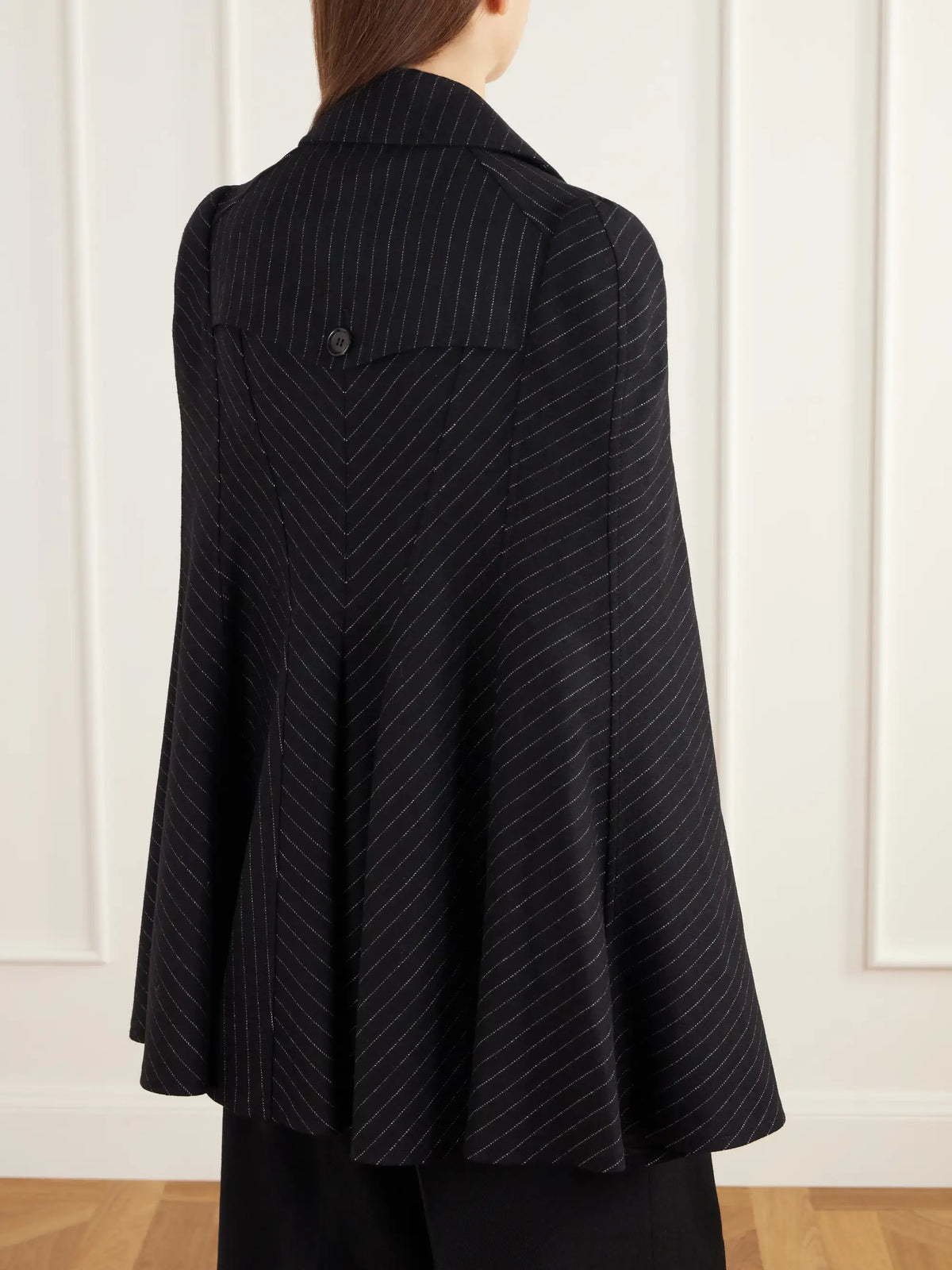 Junya Watanabe Pinstriped Wool-blend Twill Cape