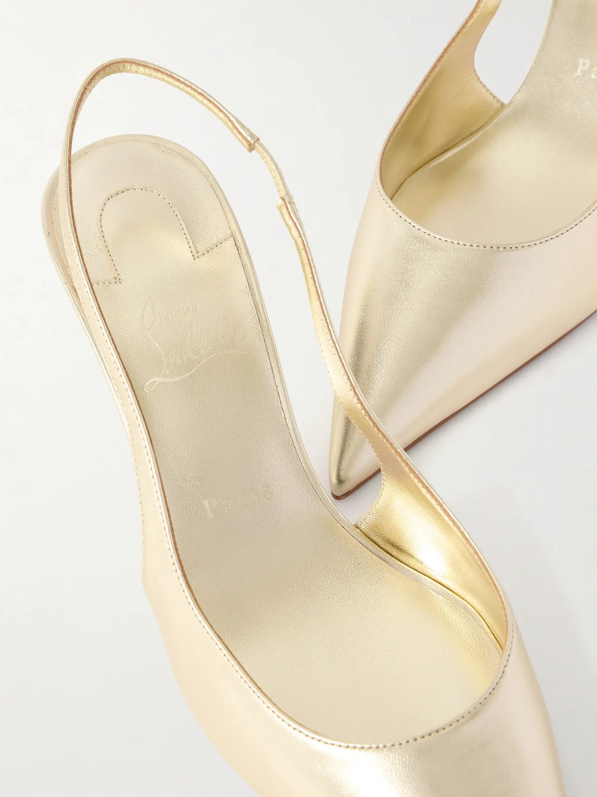 Miss Z Metallic Leather Slingback Pumps