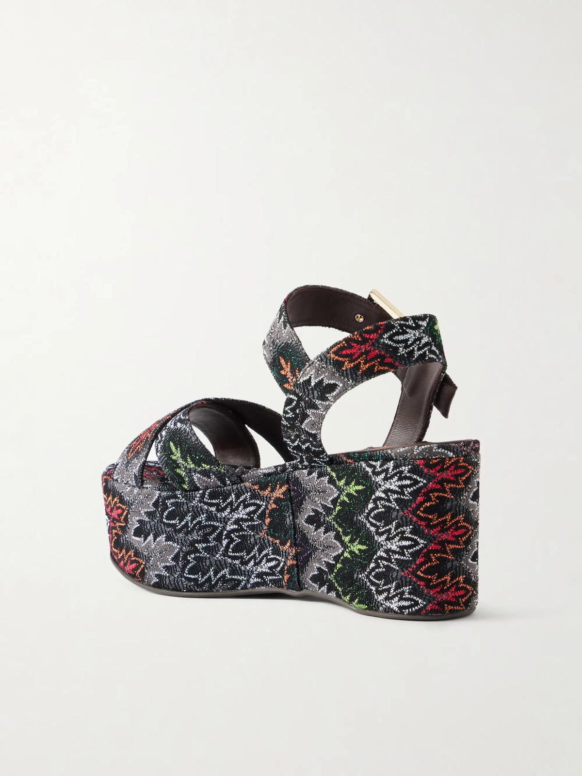 Julia Striped Woven Platform Sandals