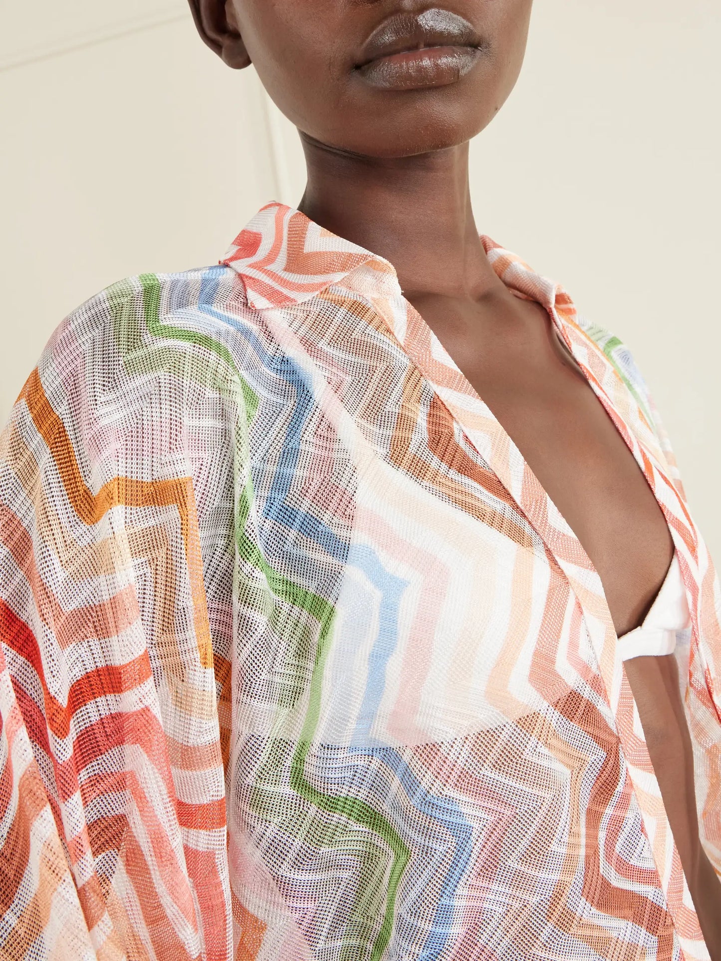 Striped Crochet-knit Coverups