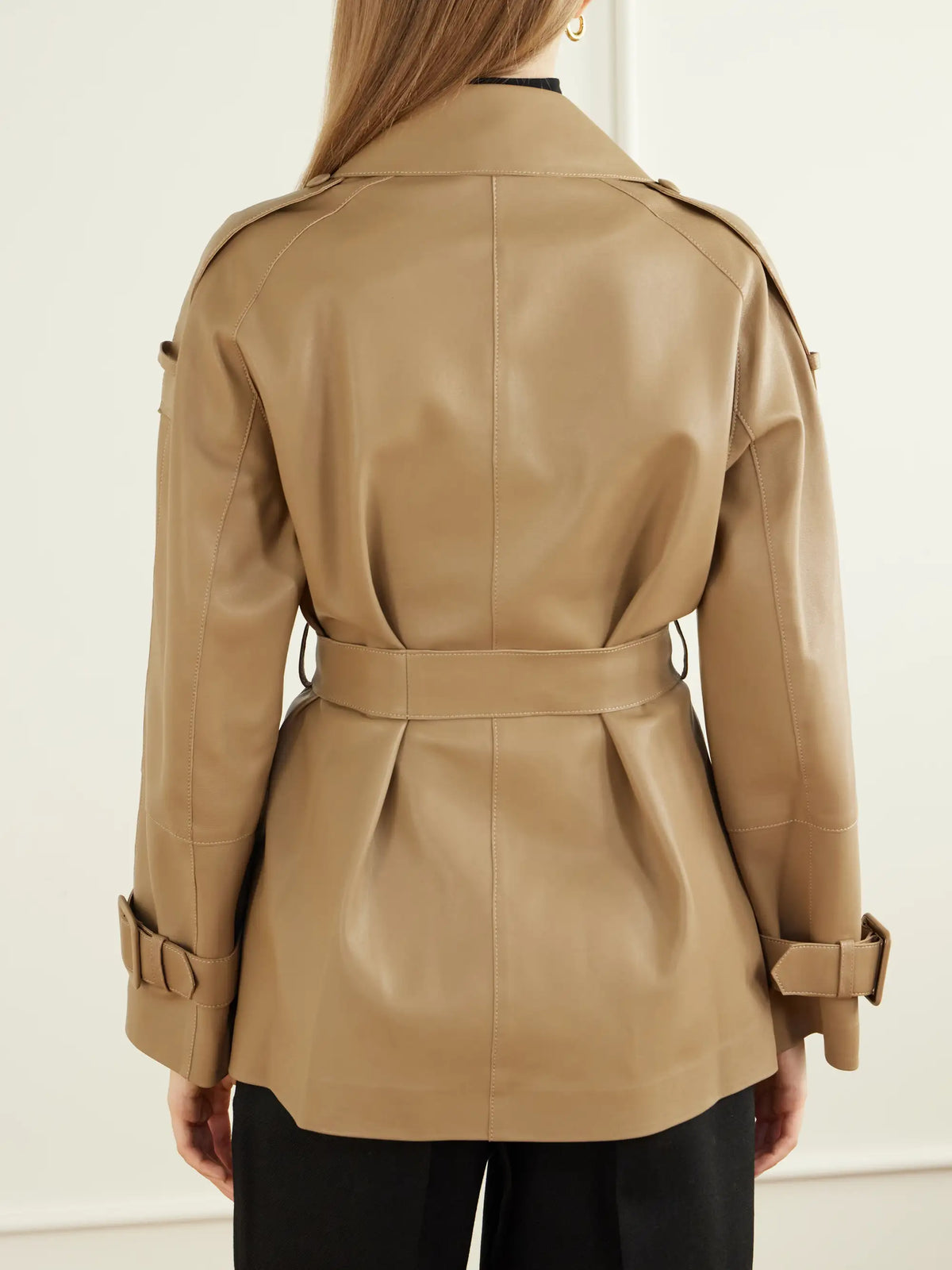 Nour Hammour Nera Leather Cropped Jacket