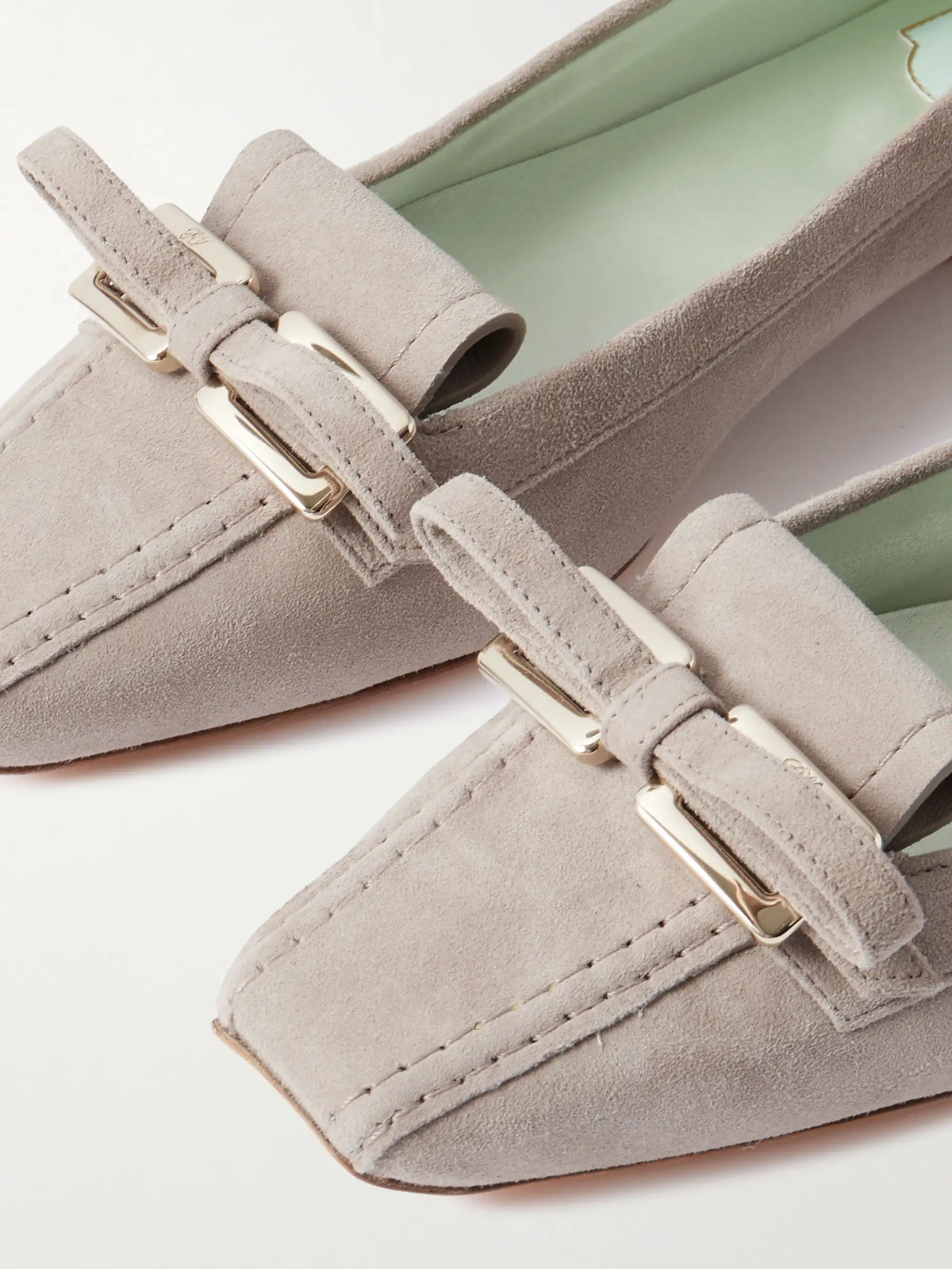 Trompette Embellished Suede Loafers