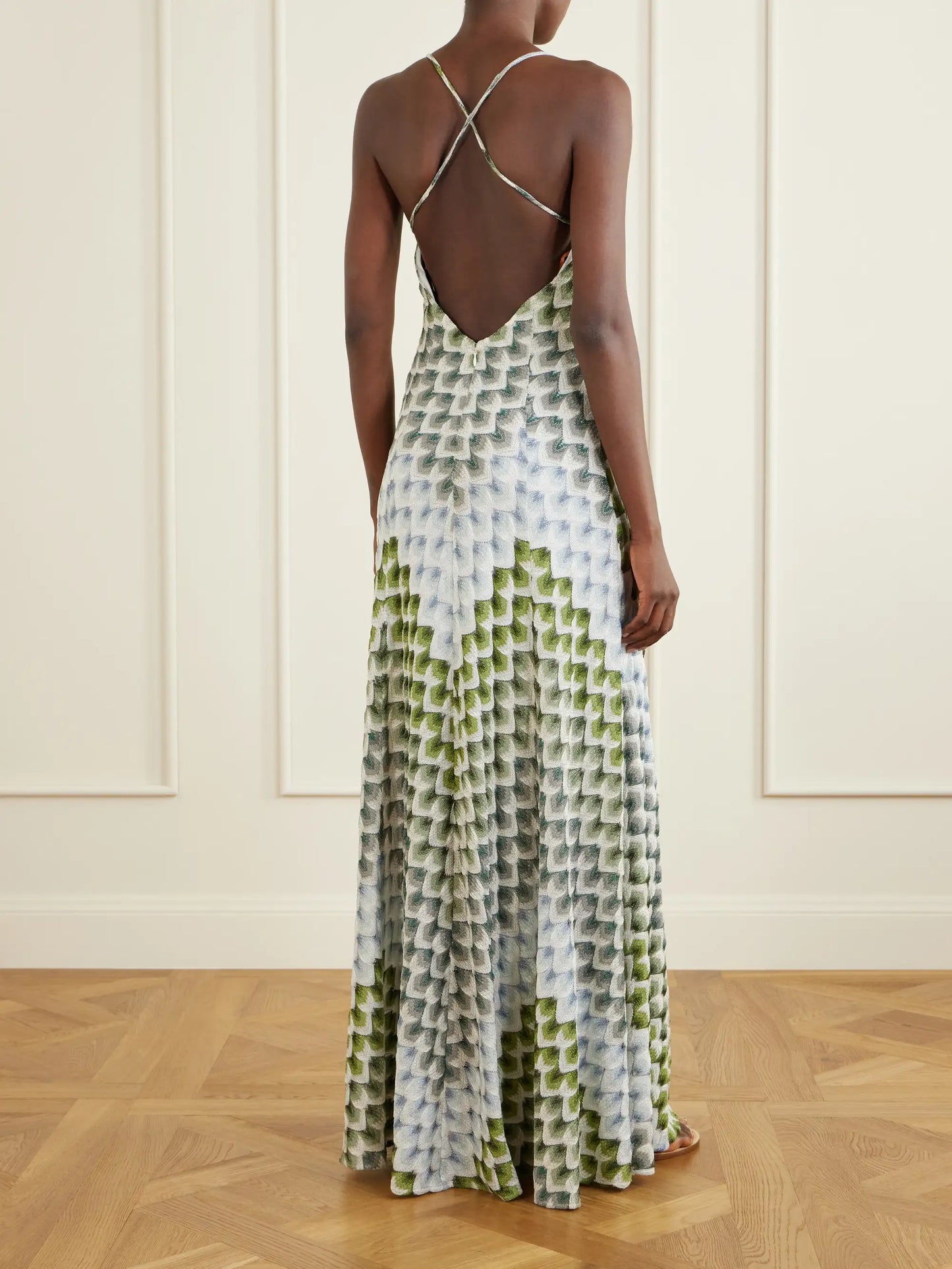 Paneled Crochet-knit Maxi Dress