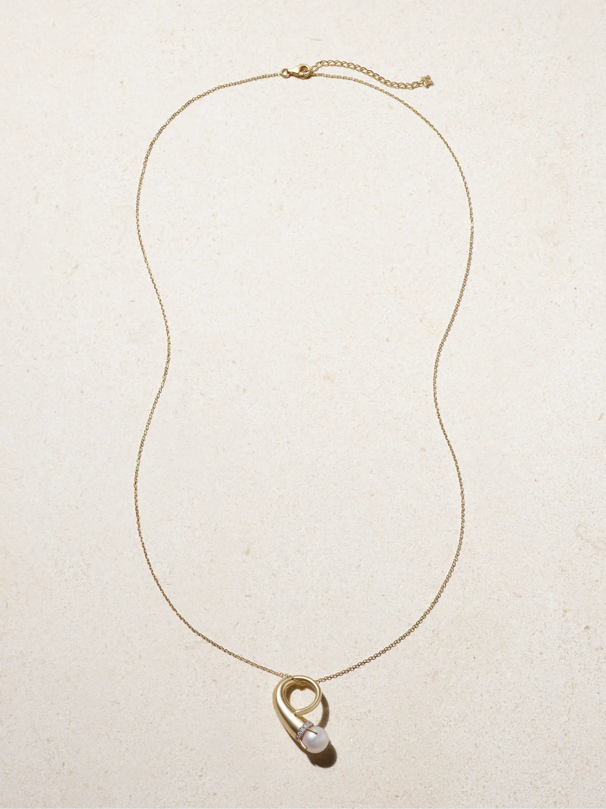 Cornucopia 14-karat Gold, Pearl And Diamond Necklace