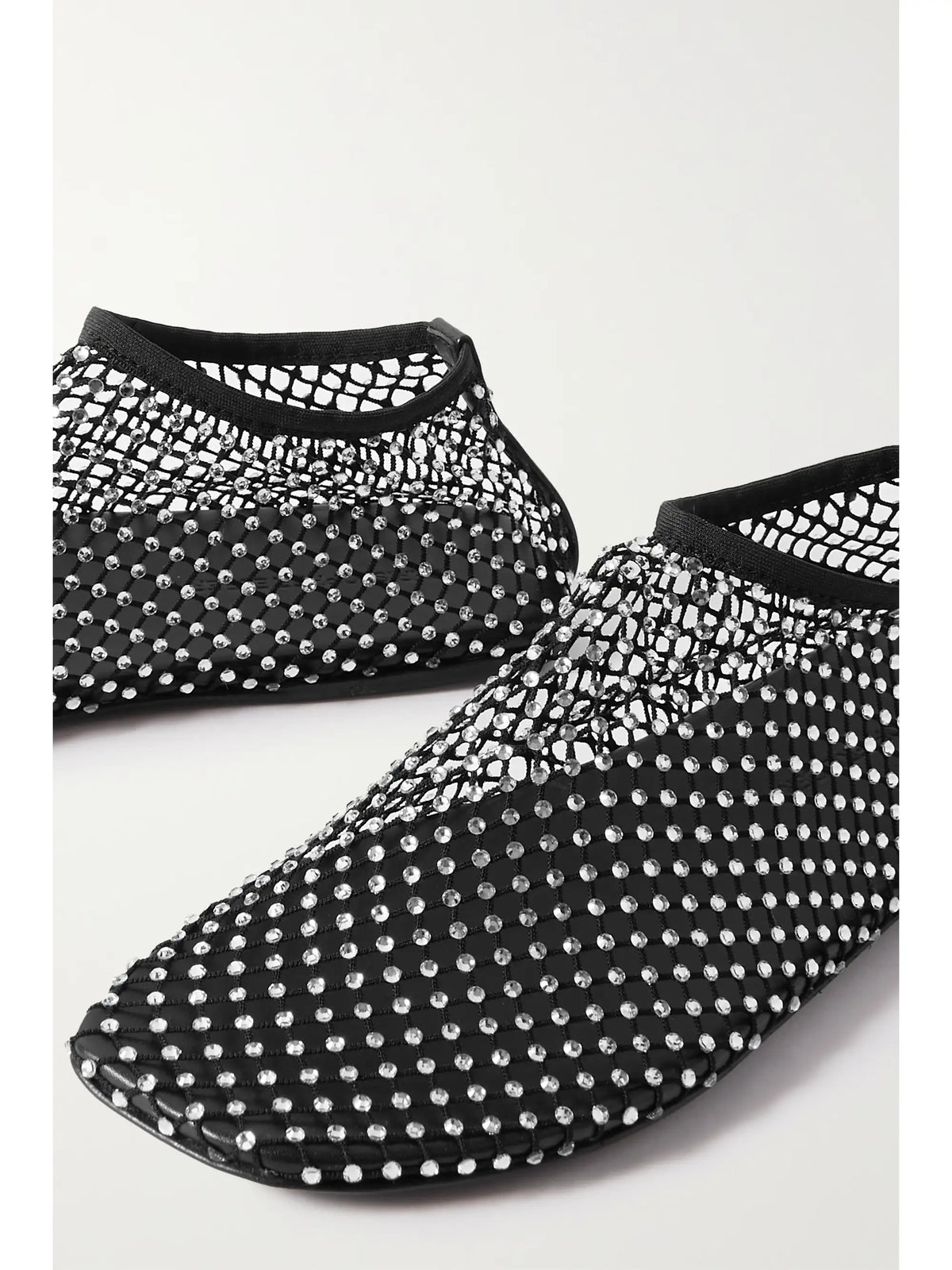 Minette Crystal-embellished Mesh Ballet Flats