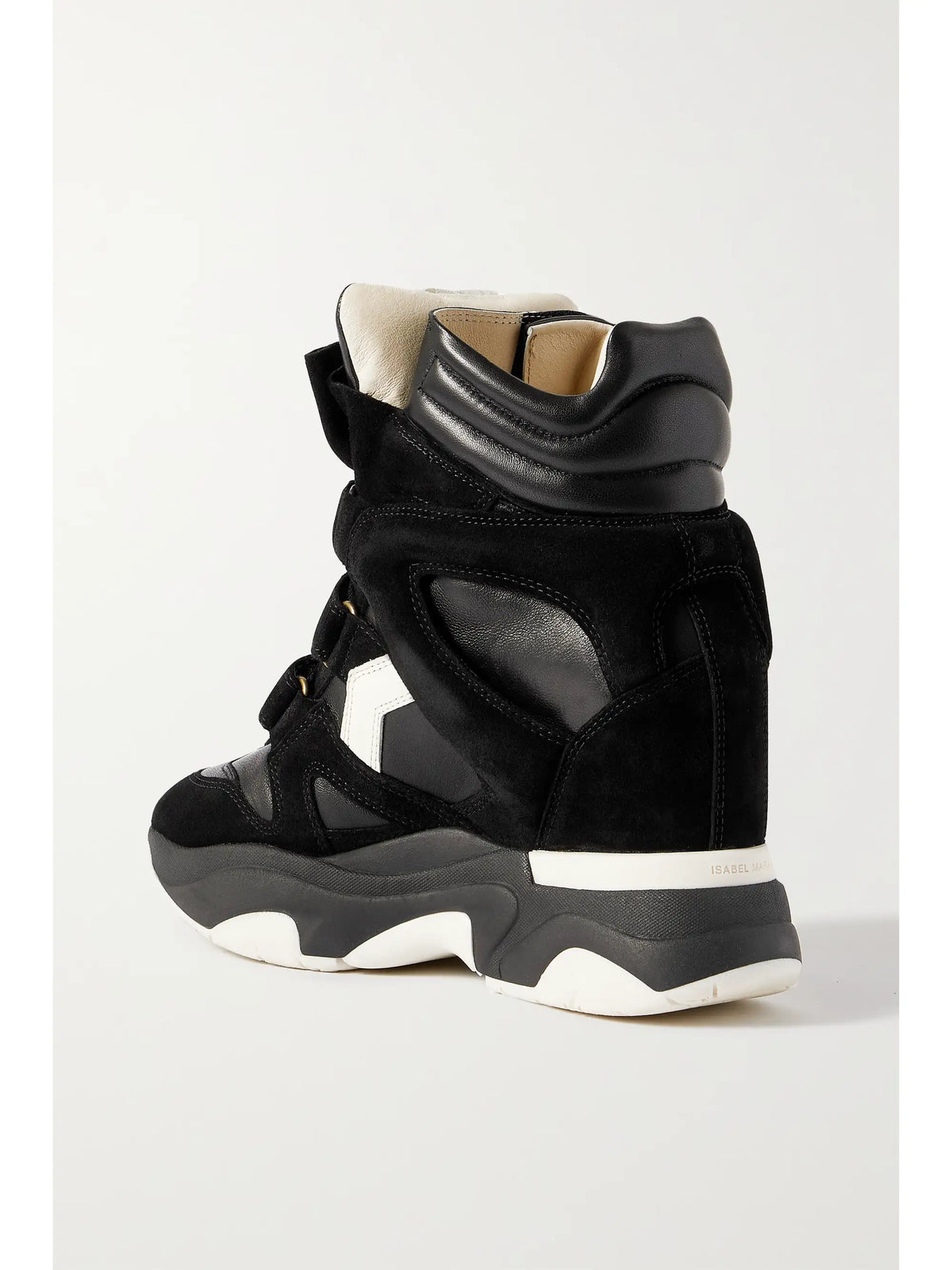 Balskee Leather And Suede High-top Wedge Sneakers