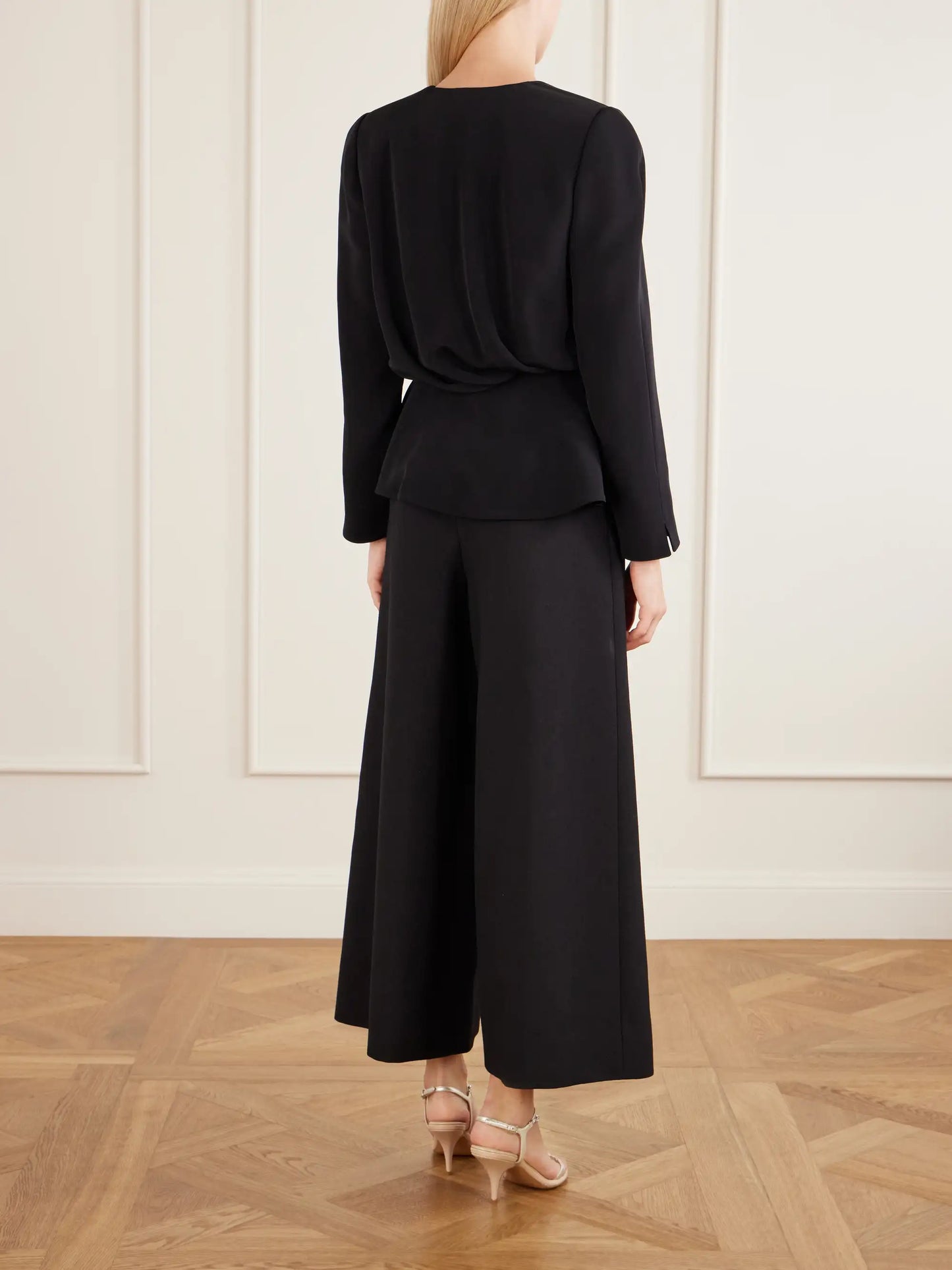 Gathered Faille Blouse