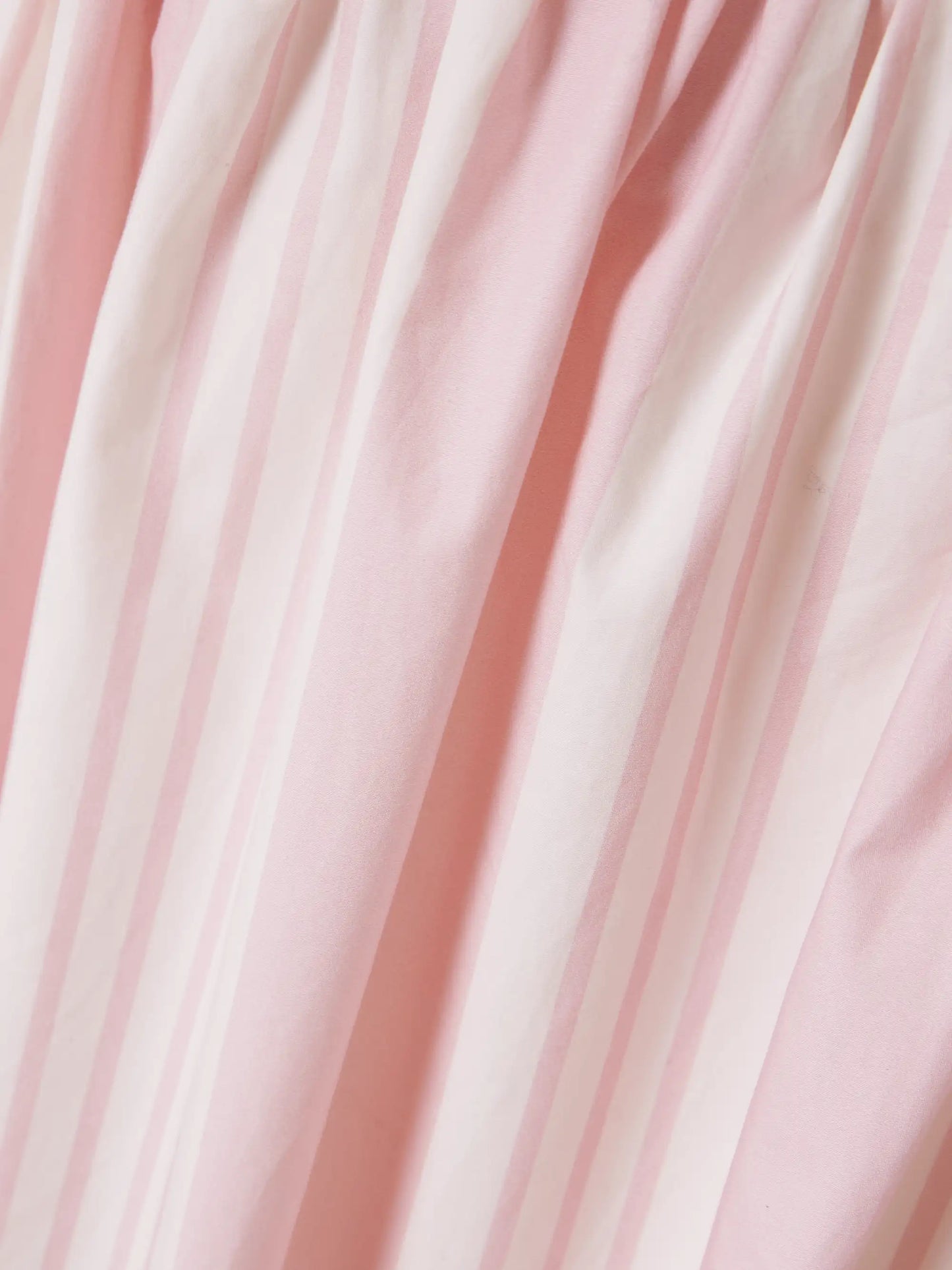 Rose Tie-detailed Striped Cotton Midi Skirt