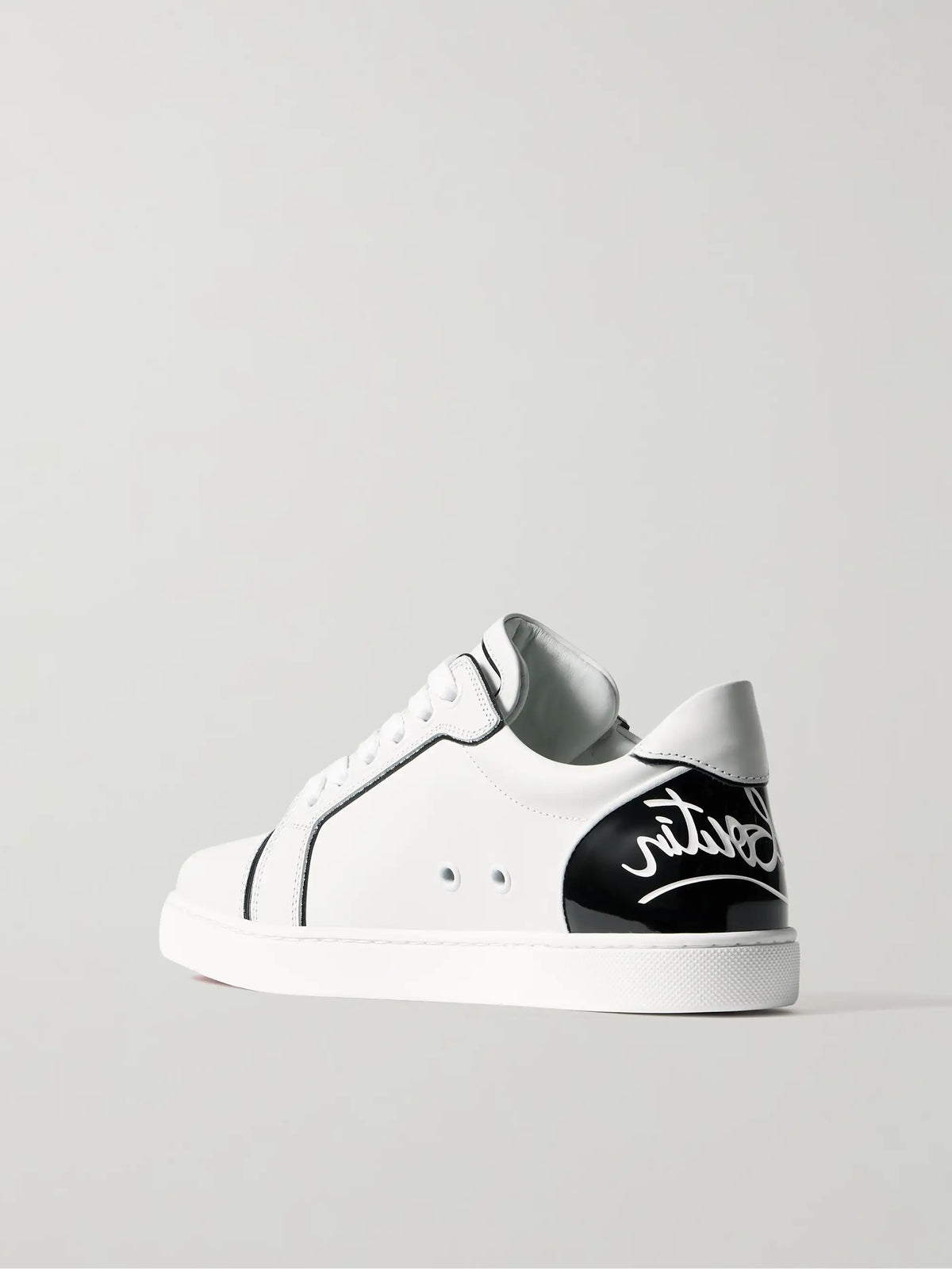 Fun Vieira Patent-leather Trimmed Leather Sneakers