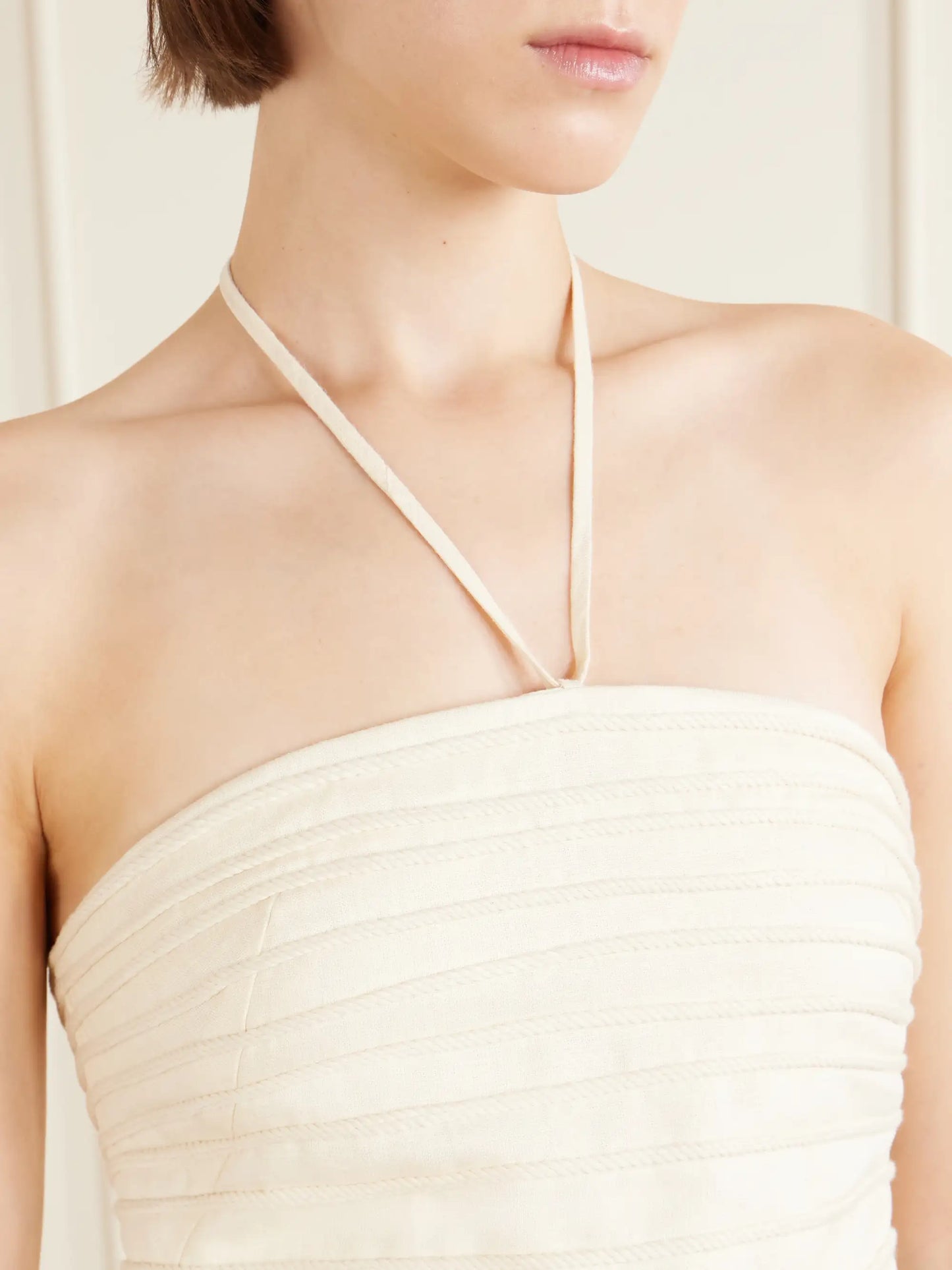 En Tu Luz Embroidered Linen Bustier Top