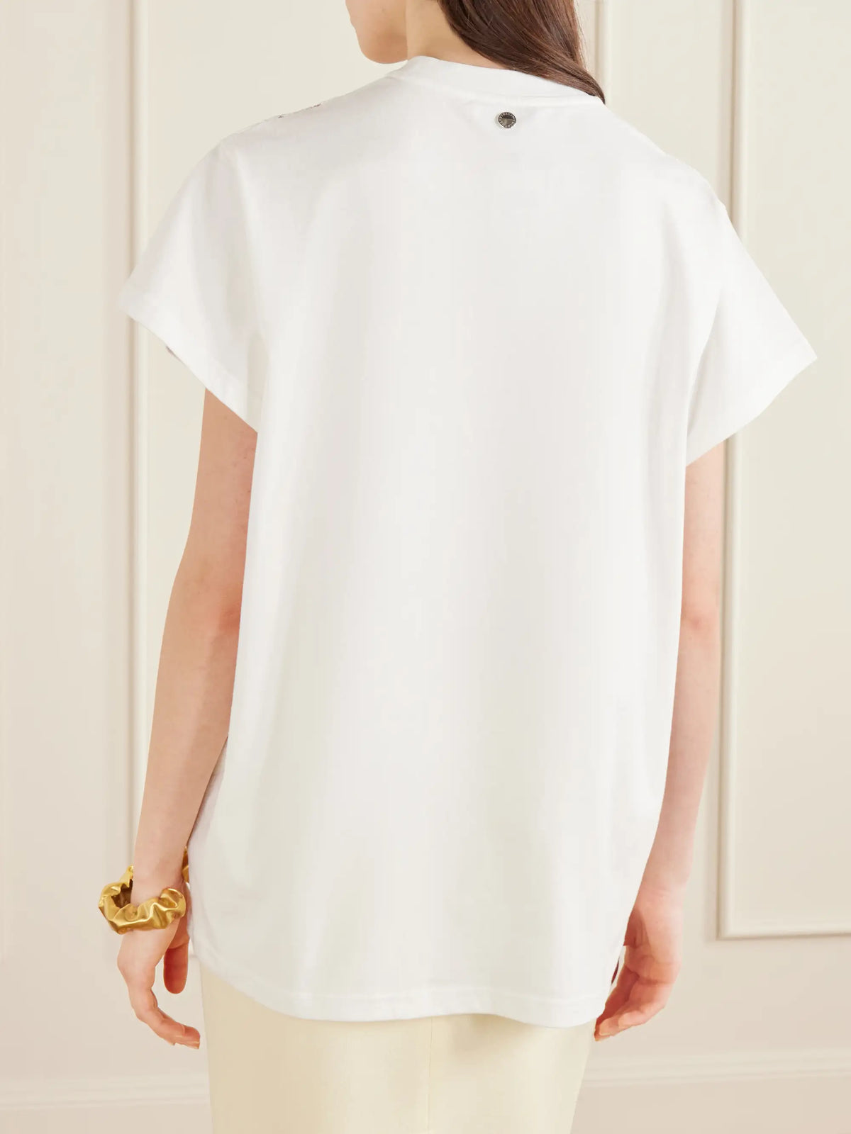 Stella McCartney Lace-trimmed Cotton-jersey T-shirt