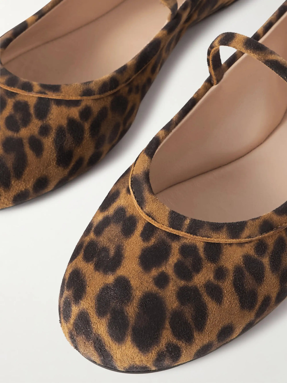 Carla Leopard-print Suede Mary Jane Ballet Flats