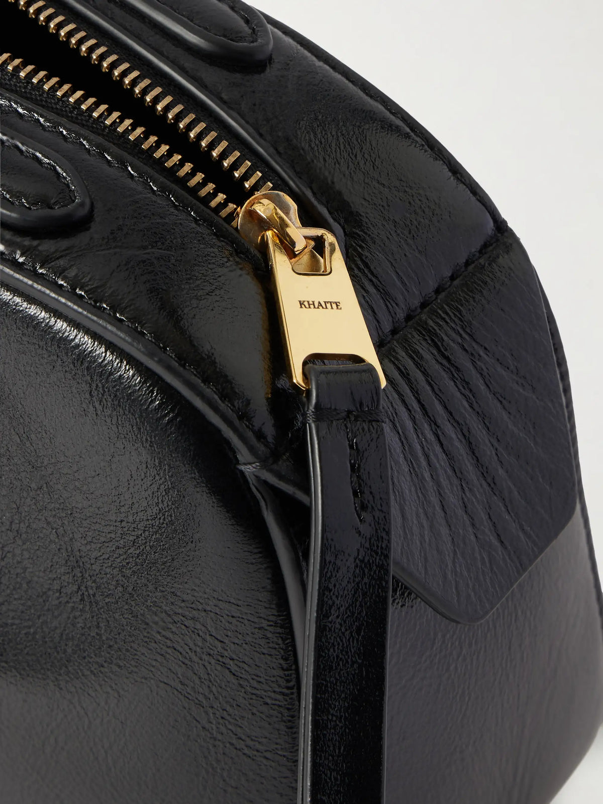 Simona Glossed-leather Shoulder Bag
