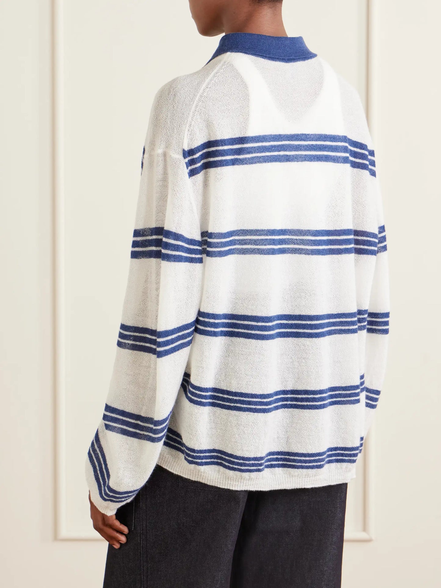 Striped Cashmere And Mohair-blend Polo Shirt