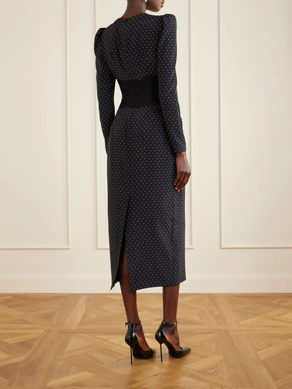 Polka-dot Silk Midi Dress