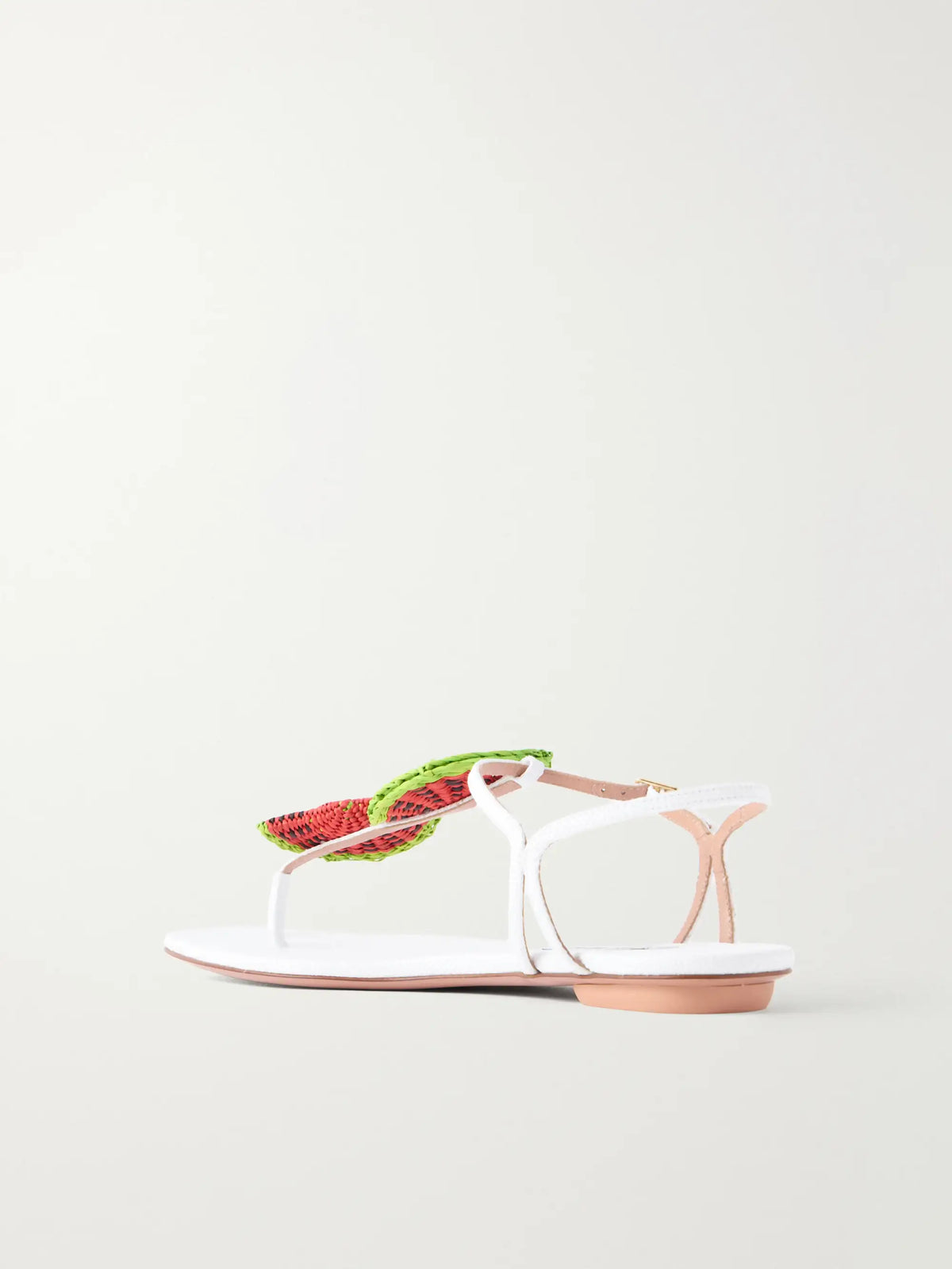 Embellished Raffia Thong Sandals