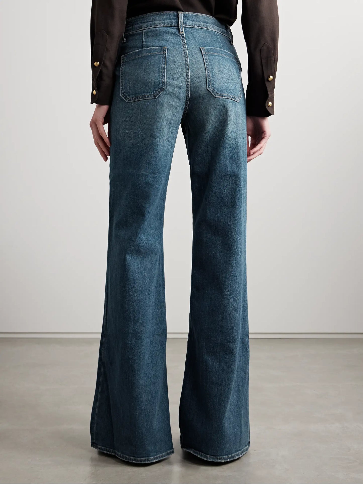 Florence Distressed High-rise Flared Jeans