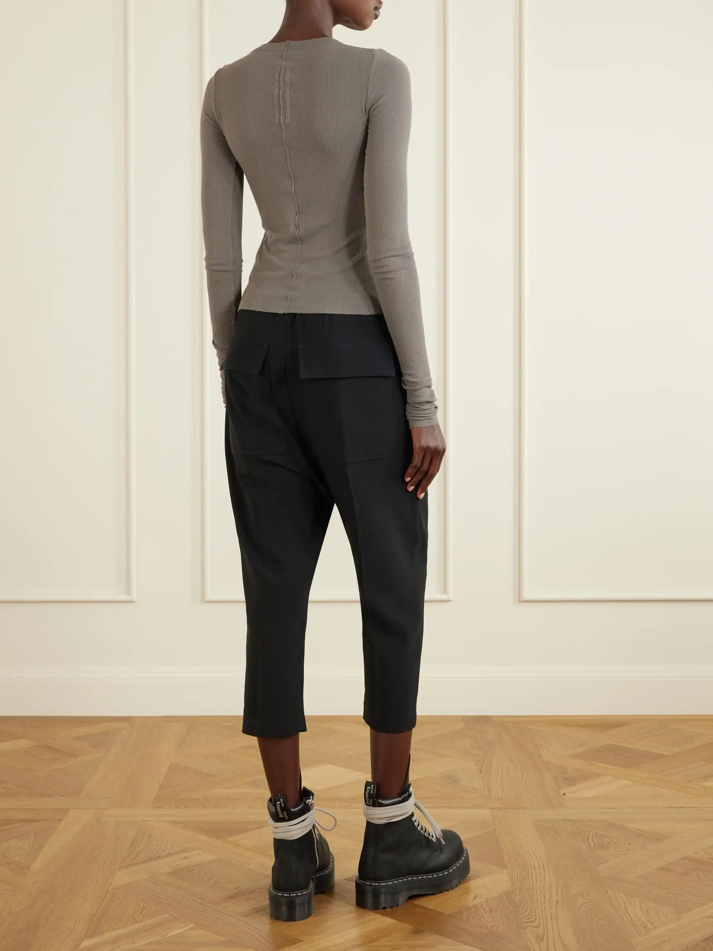 Frayed Ribbed Jersey T-shirt