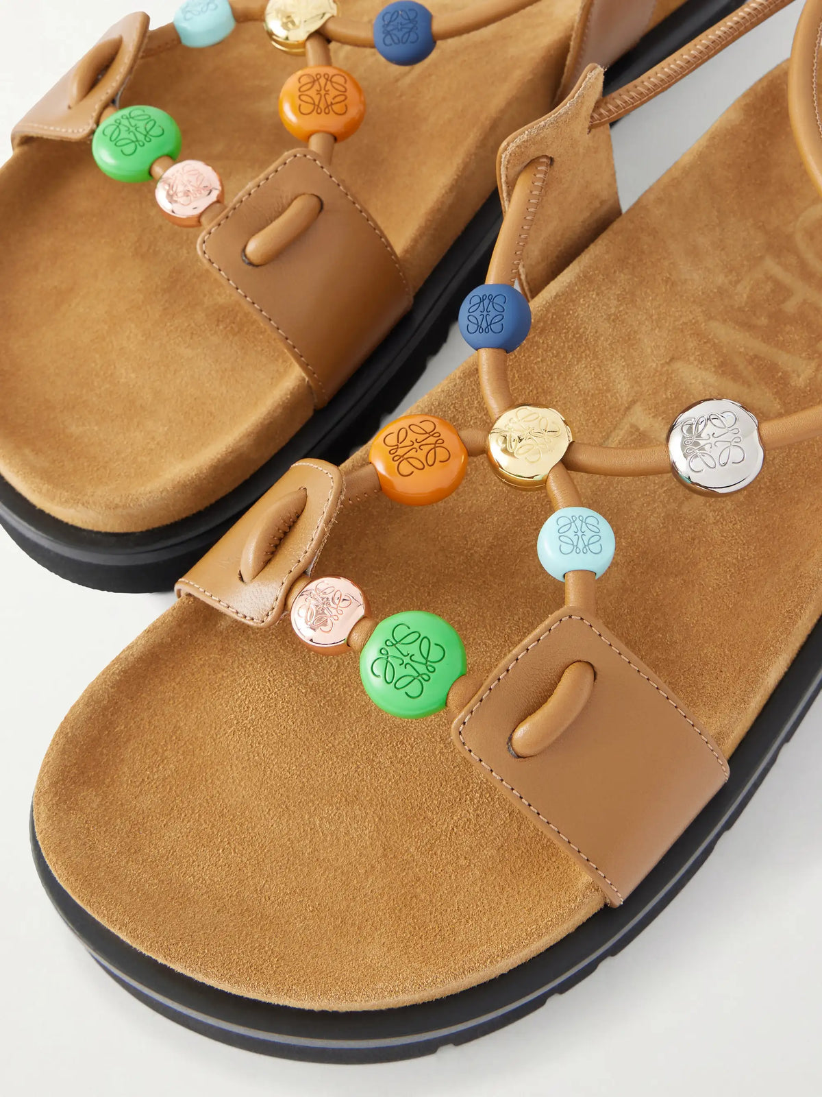 + Paula's Ibiza Pebble Beads Fussbett Suede Sandals