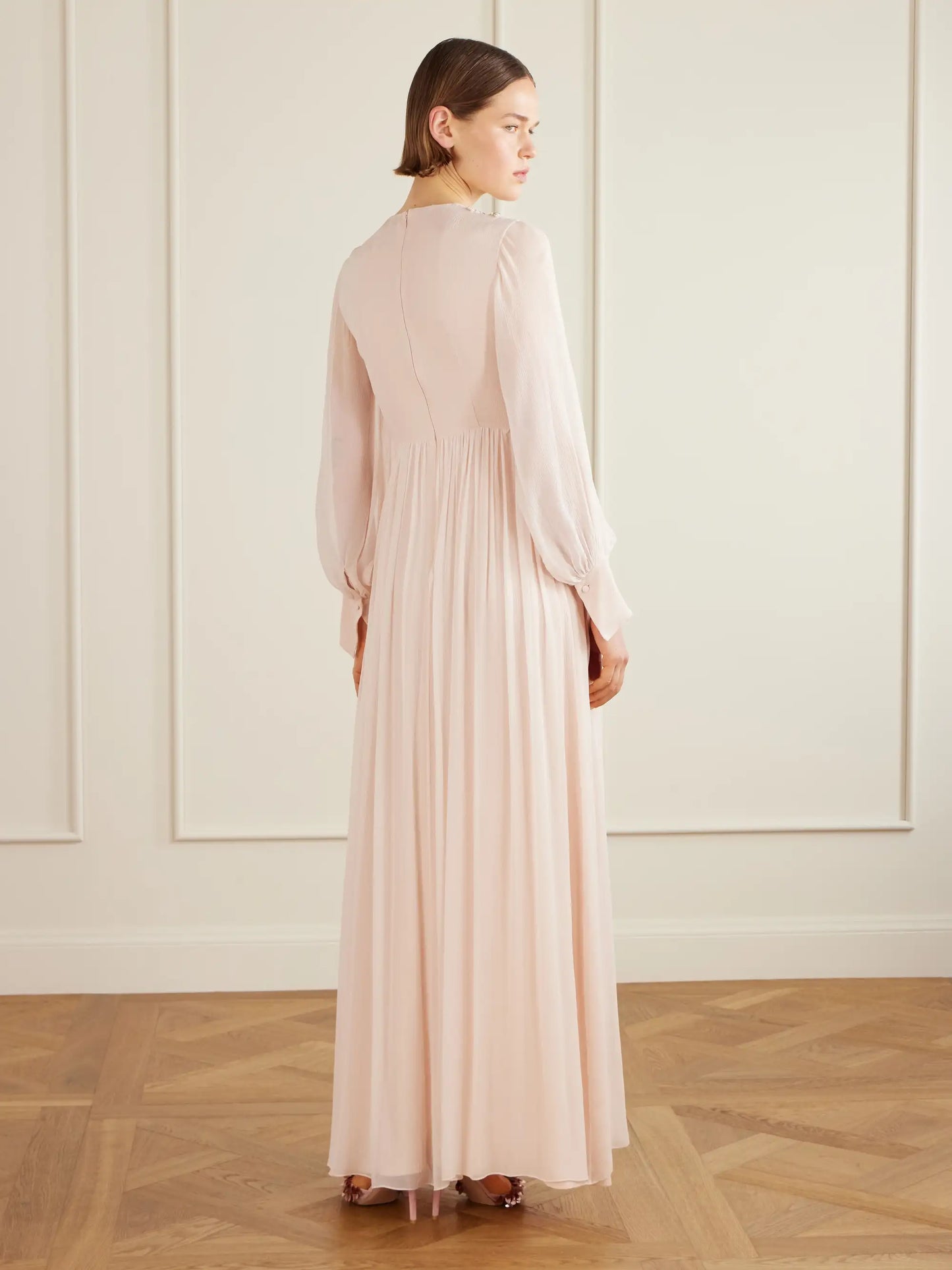 Crystal-embellished Crêpon Gown