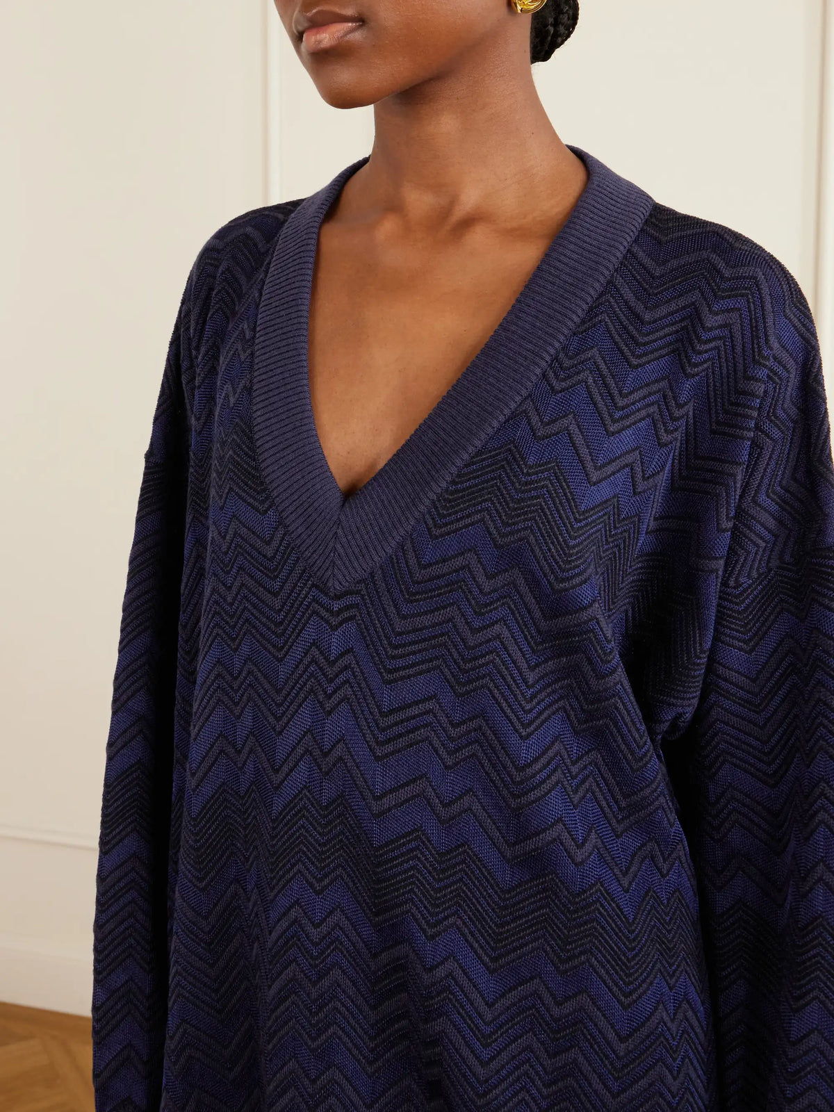 Striped Crochet-knit Sweater
