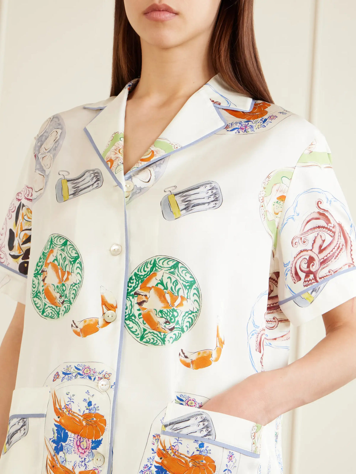 Ingo Printed Silk-satin Pajama Set