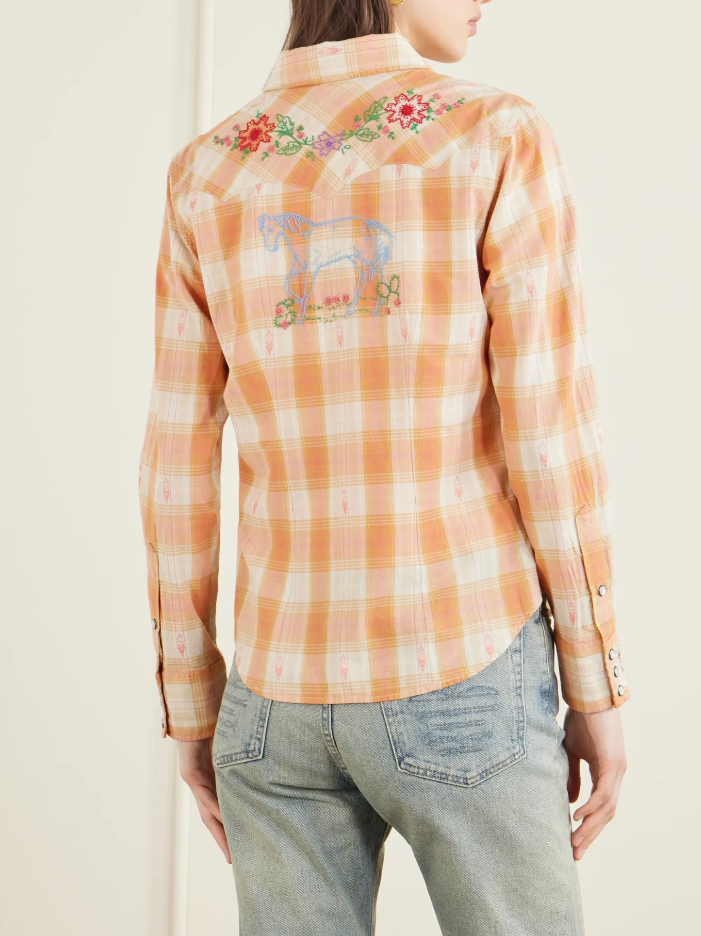 Buffalo Embroidered Checked Cotton Shirt