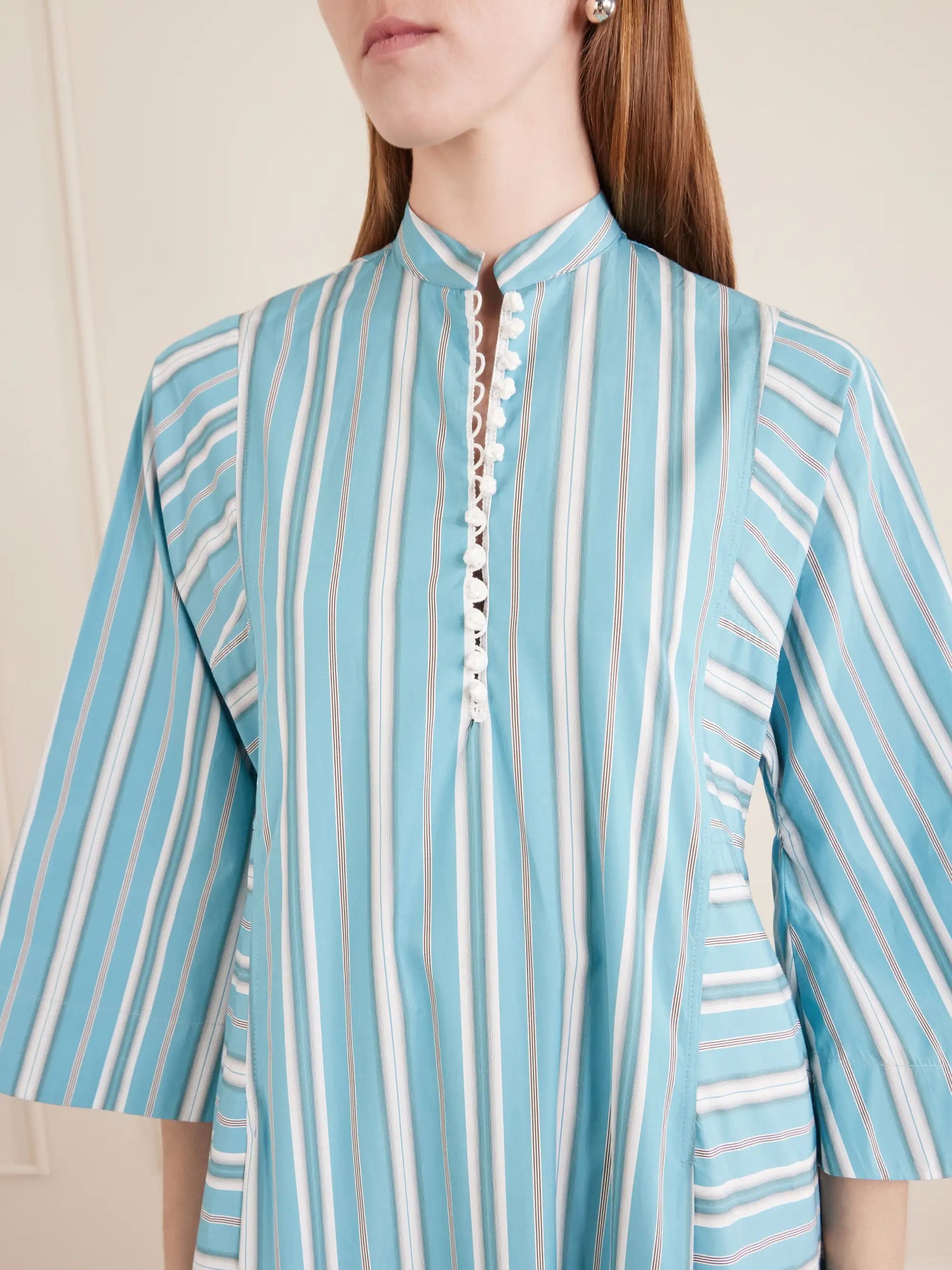 Rachel Striped Cotton-poplin Kaftan
