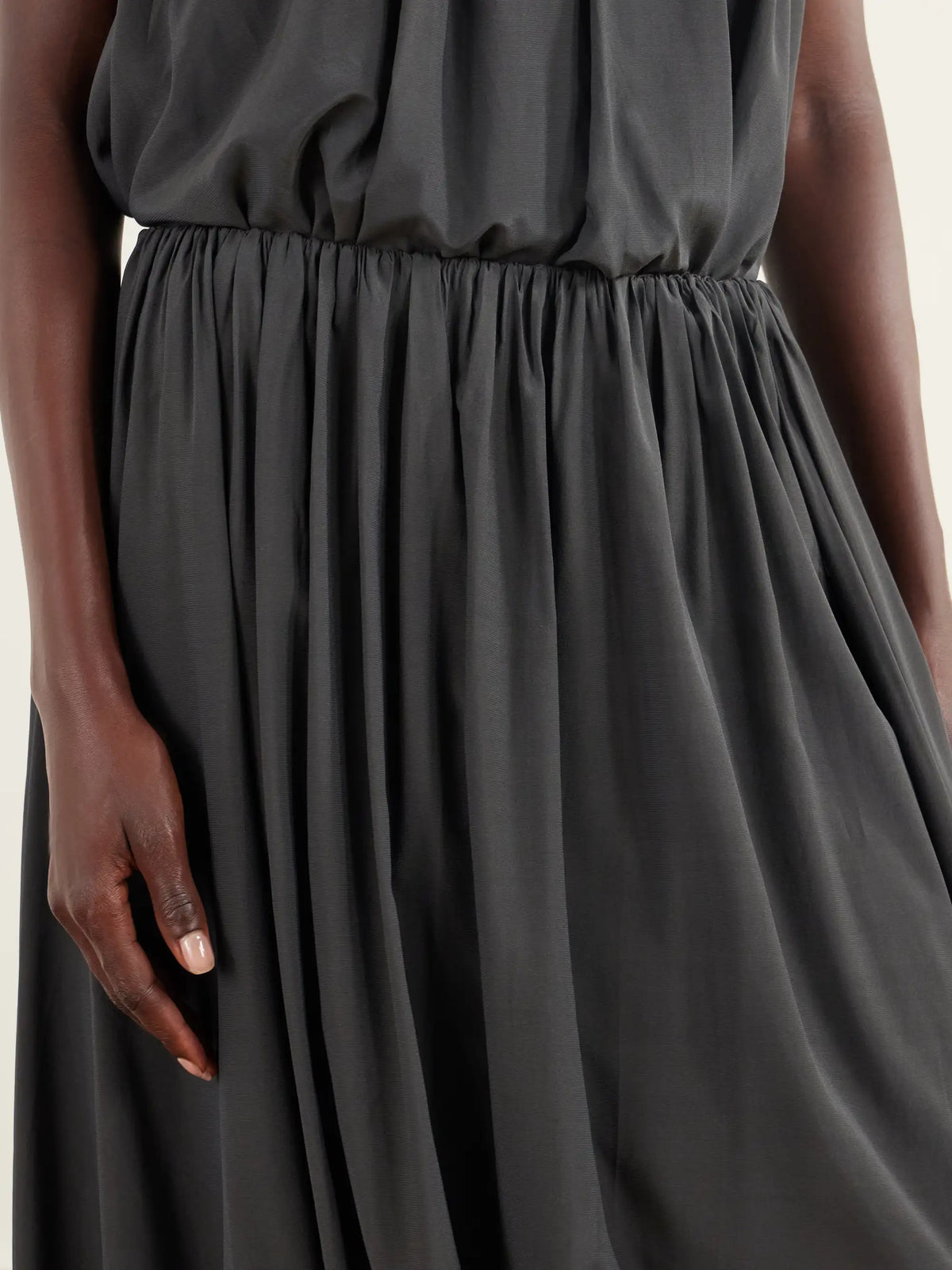 ST. AGNI Balloon Gathered Chiffon Midi Skirt