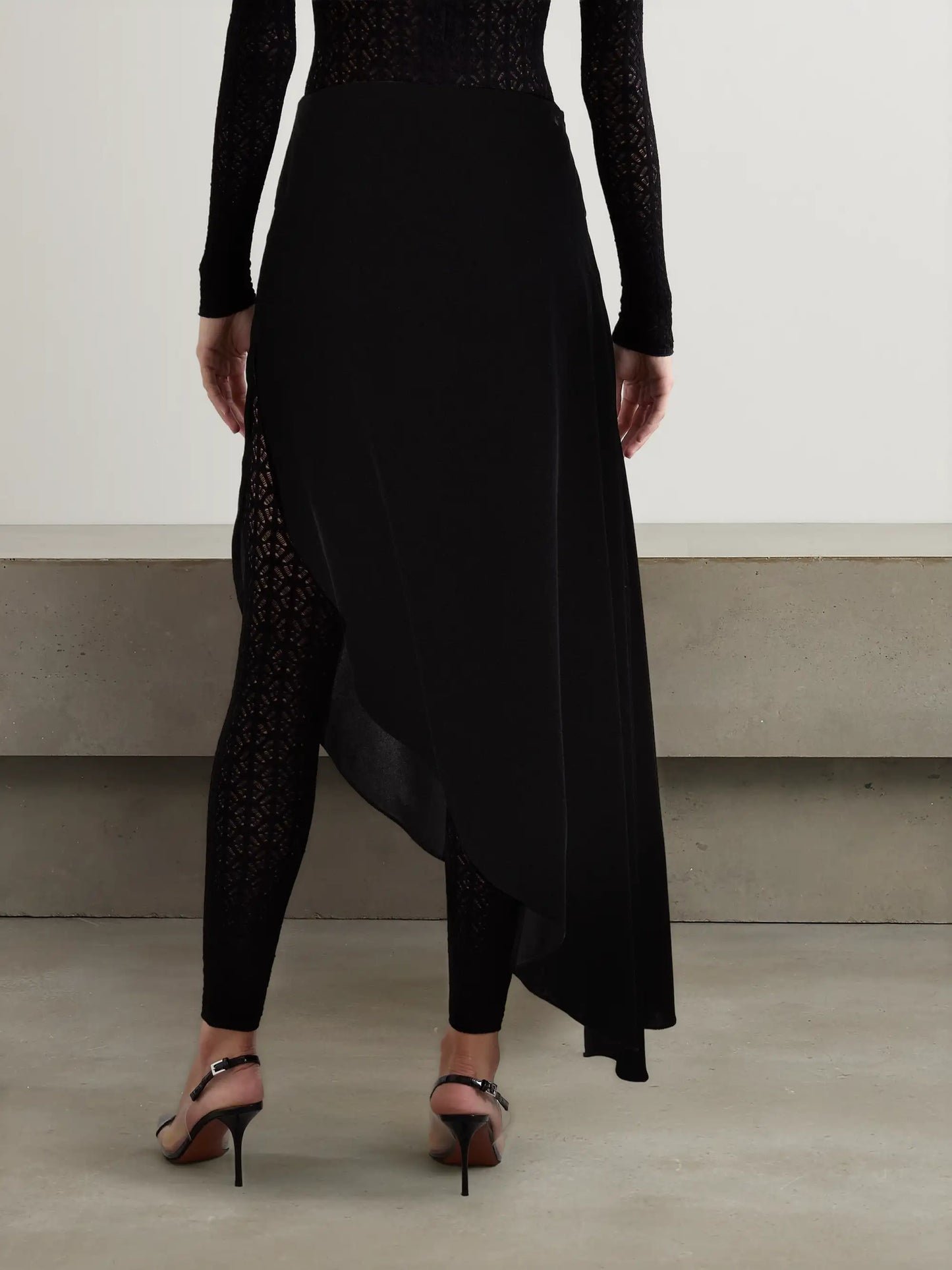Asymmetric Velvet Skirt